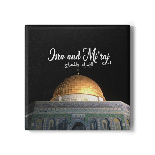 Isra and Mi3raj Ceramic Coaster
