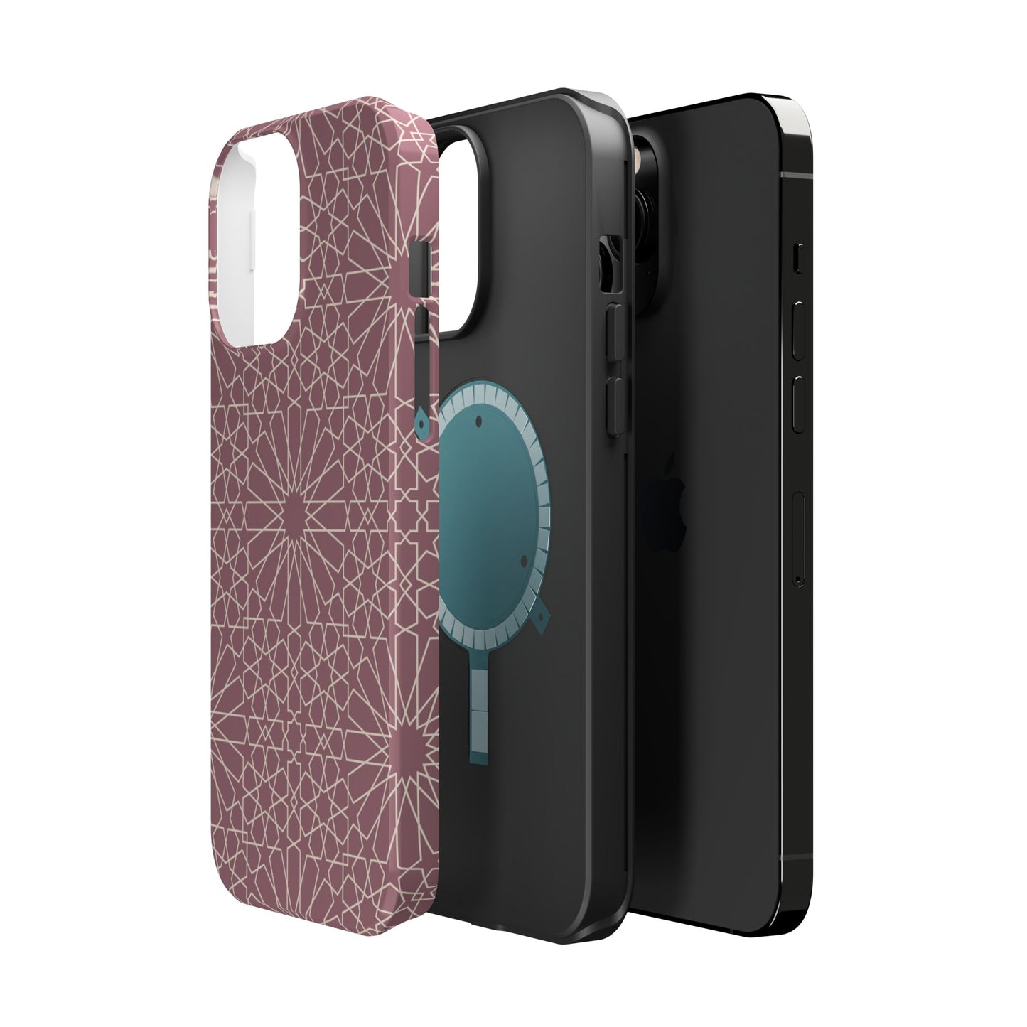 Pink Flower 🌸 Geometric Design Iphone Magnetic Tough Case