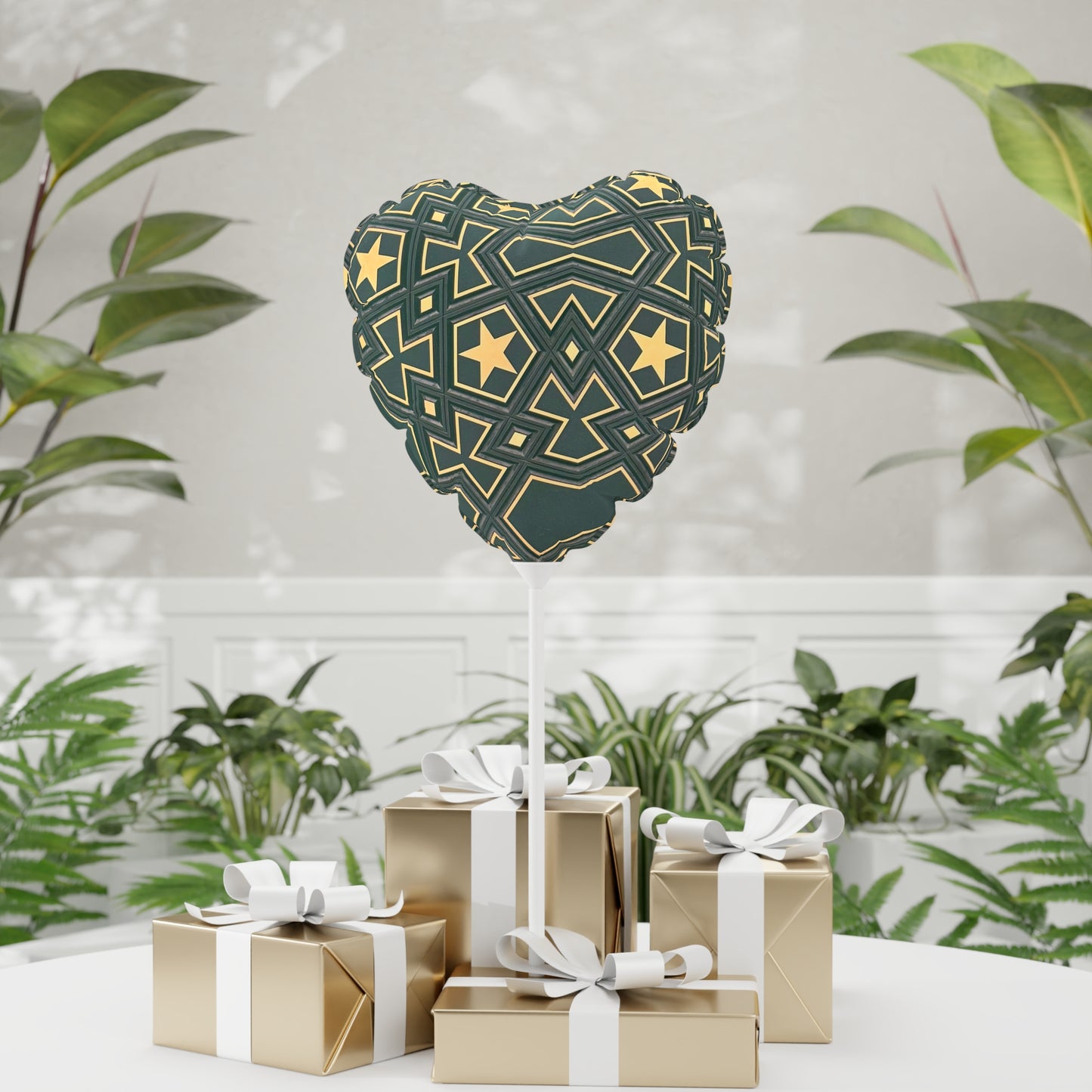 Heart-Circle Shaped Decorative Balloon - 11" Star Pattern