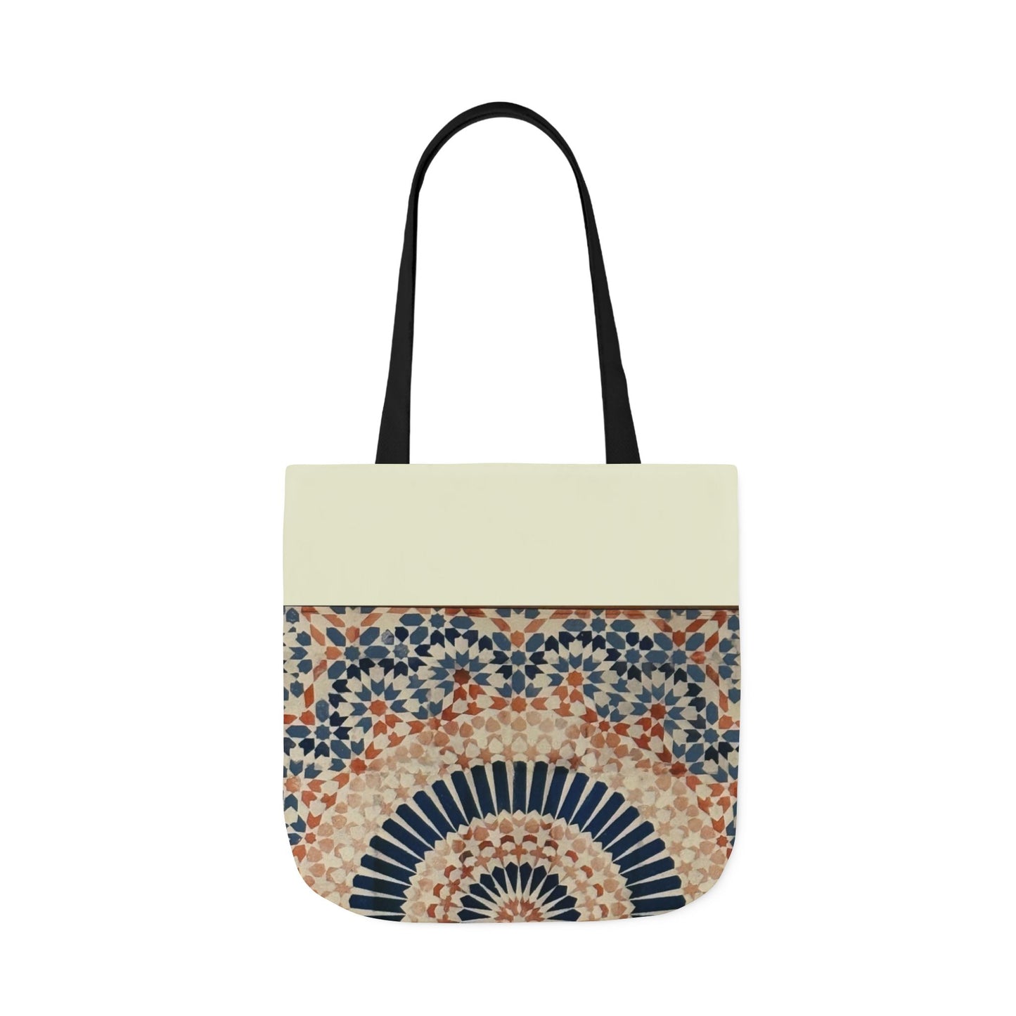 Moroccan Design Tote Bag, 3-Color Straps
