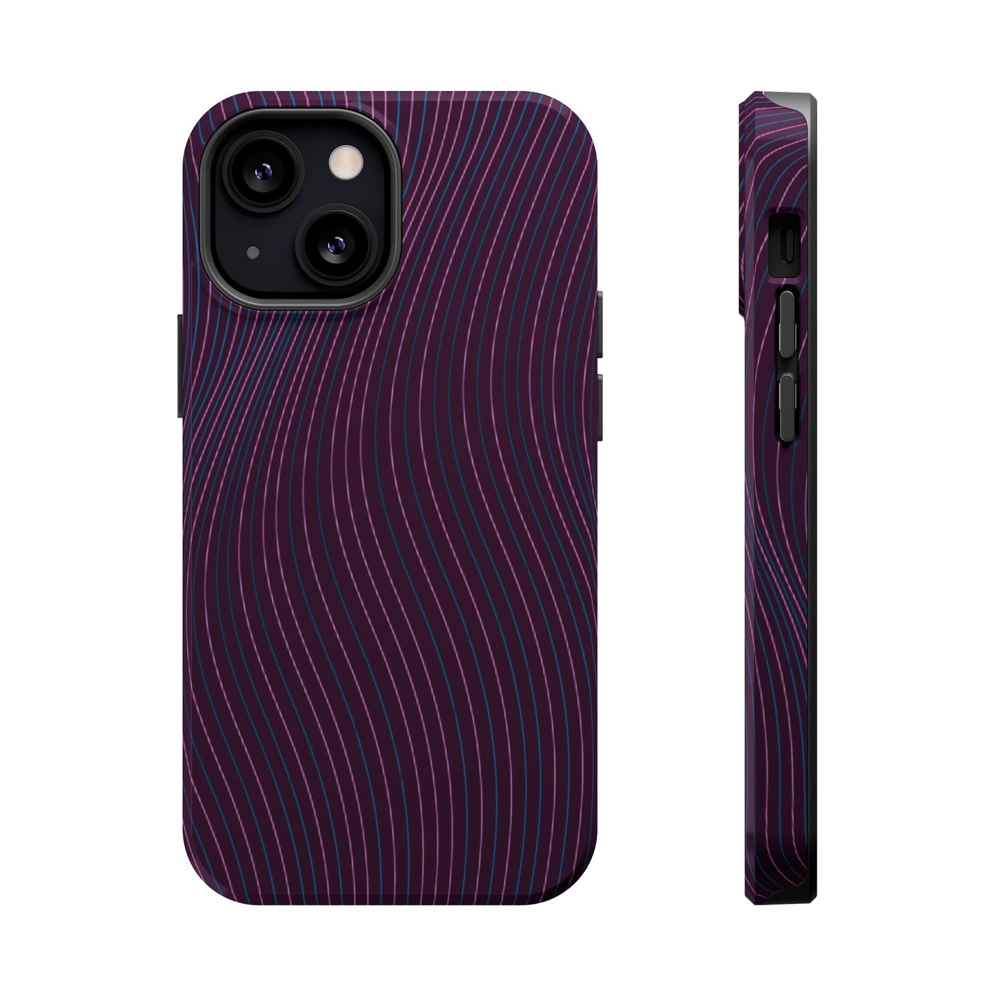 Purple Line Pattern Design - Iphone Magnetic Tough Case