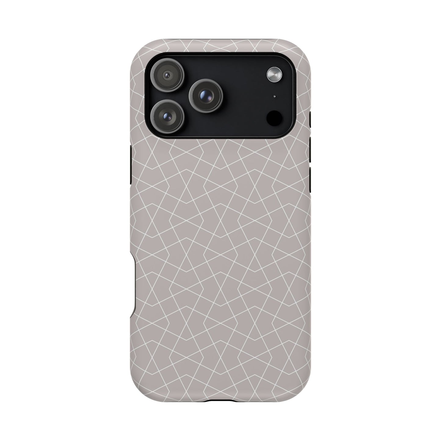 Beige and white geometric Design - Iphone Magnetic Tough Case