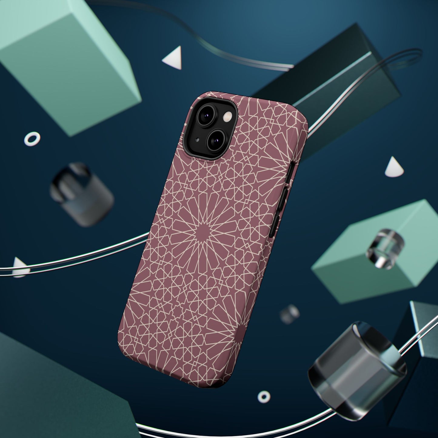 Pink Flower 🌸 Geometric Design Iphone Magnetic Tough Case