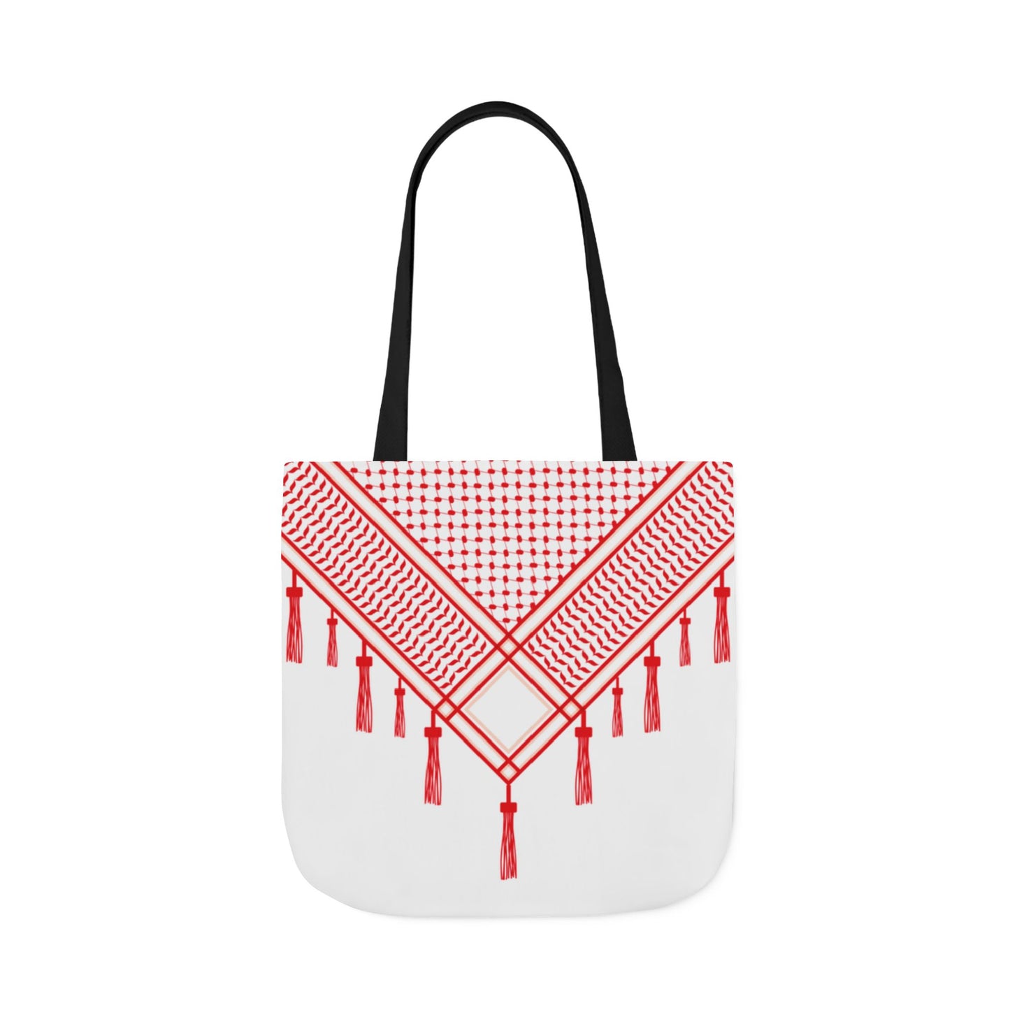 Red and White Shmagh Design Tote Bag