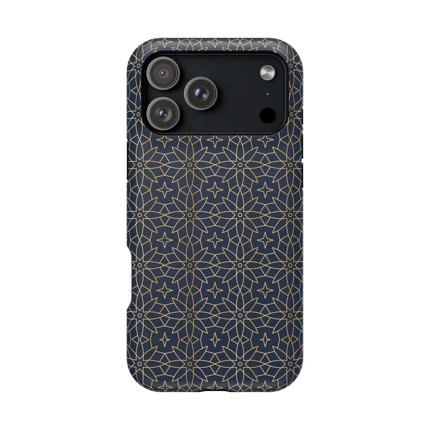 Navy and Gold Geometric Design Iphone Magnetic Tough Case