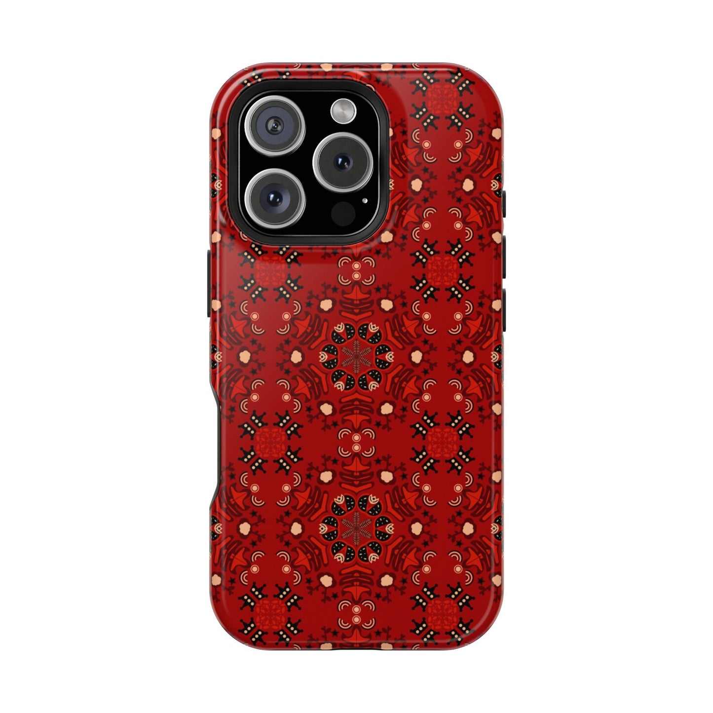 Red geometric Design - Iphone Magnetic Tough Case