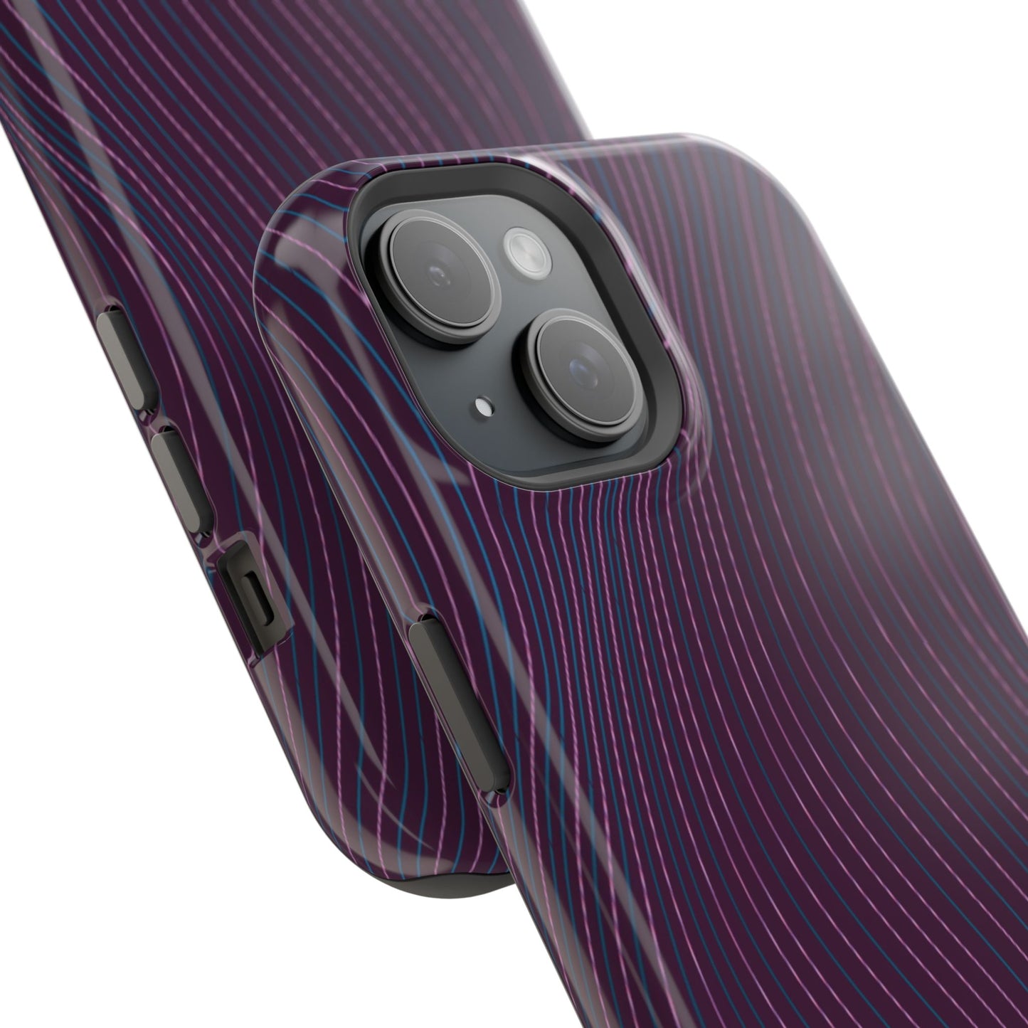 Purple Line Pattern Design - Iphone Magnetic Tough Case