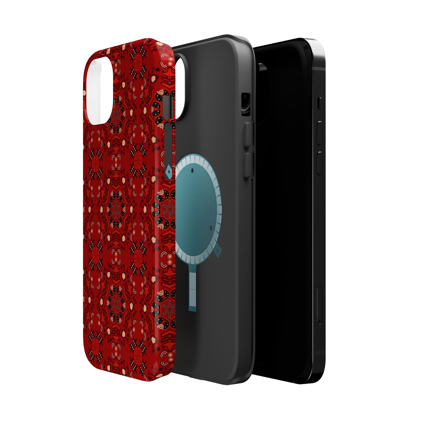 Red geometric Design - Iphone Magnetic Tough Case