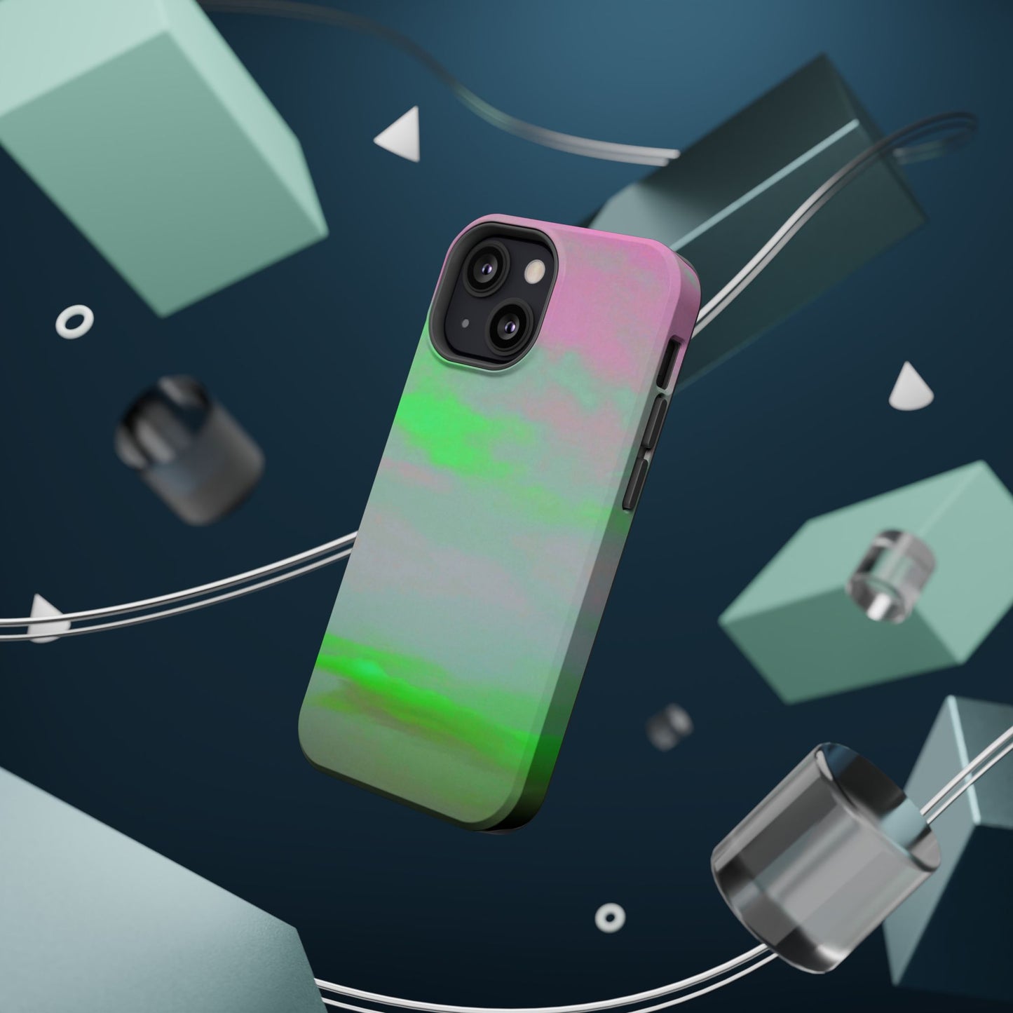 Green and pink sky Design - Iphone Magnetic Tough Case