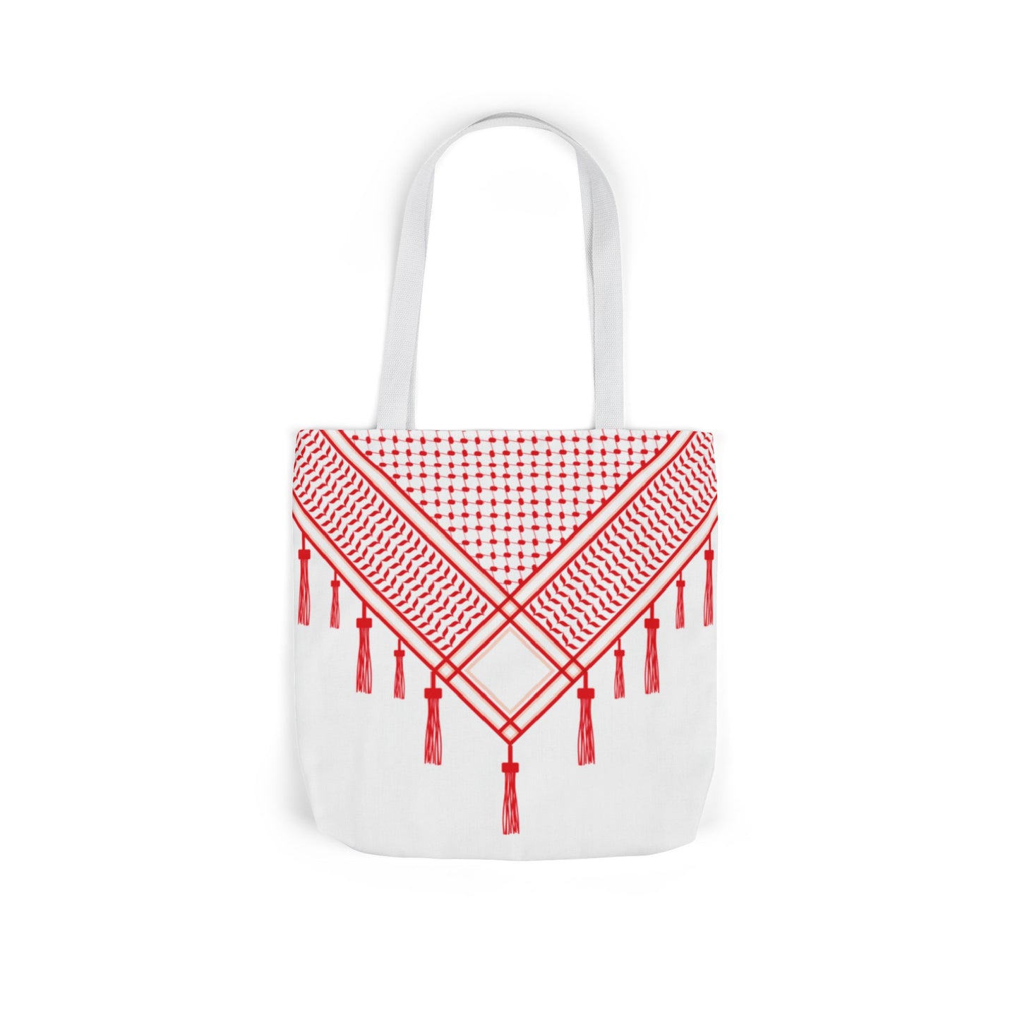 Red and White Shmagh Design Tote Bag