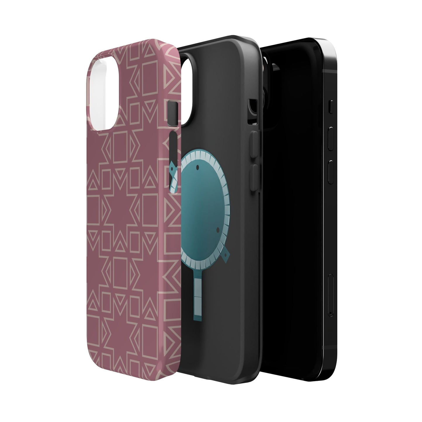 Pink Star ⭐️ Geometric Design - Iphone Magnetic Tough Case