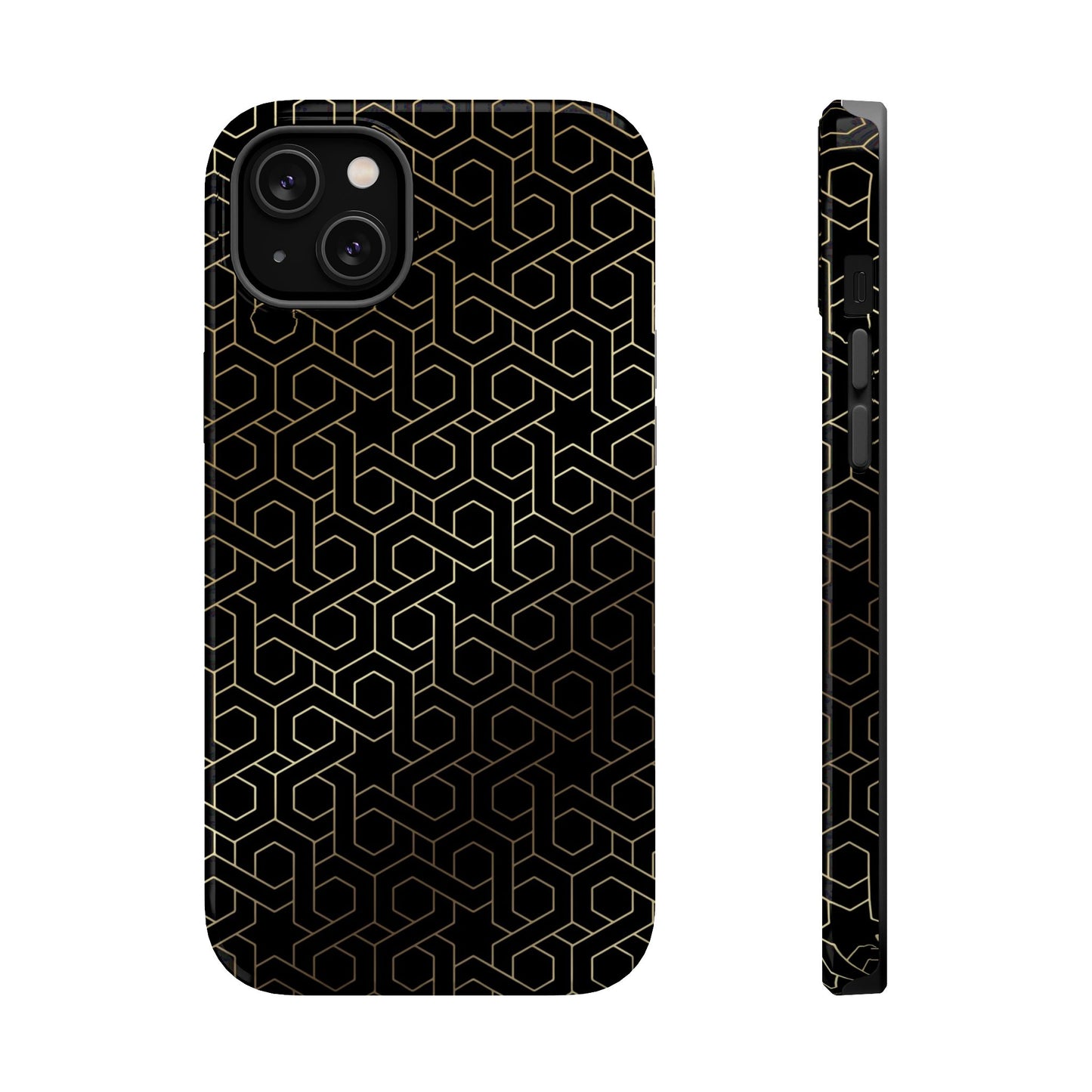 Black and Gold ⭐️ Geometric Design Iphone Magnetic Tough Case
