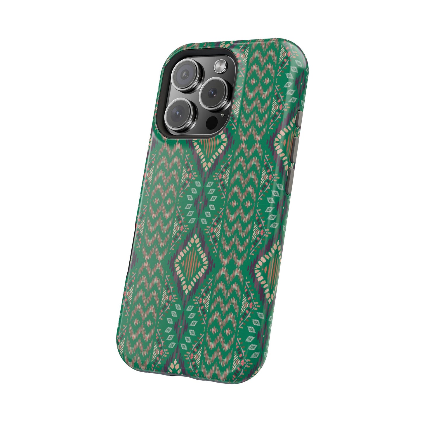 Emerald Green Geometric Design Iphone Magnetic Tough Case