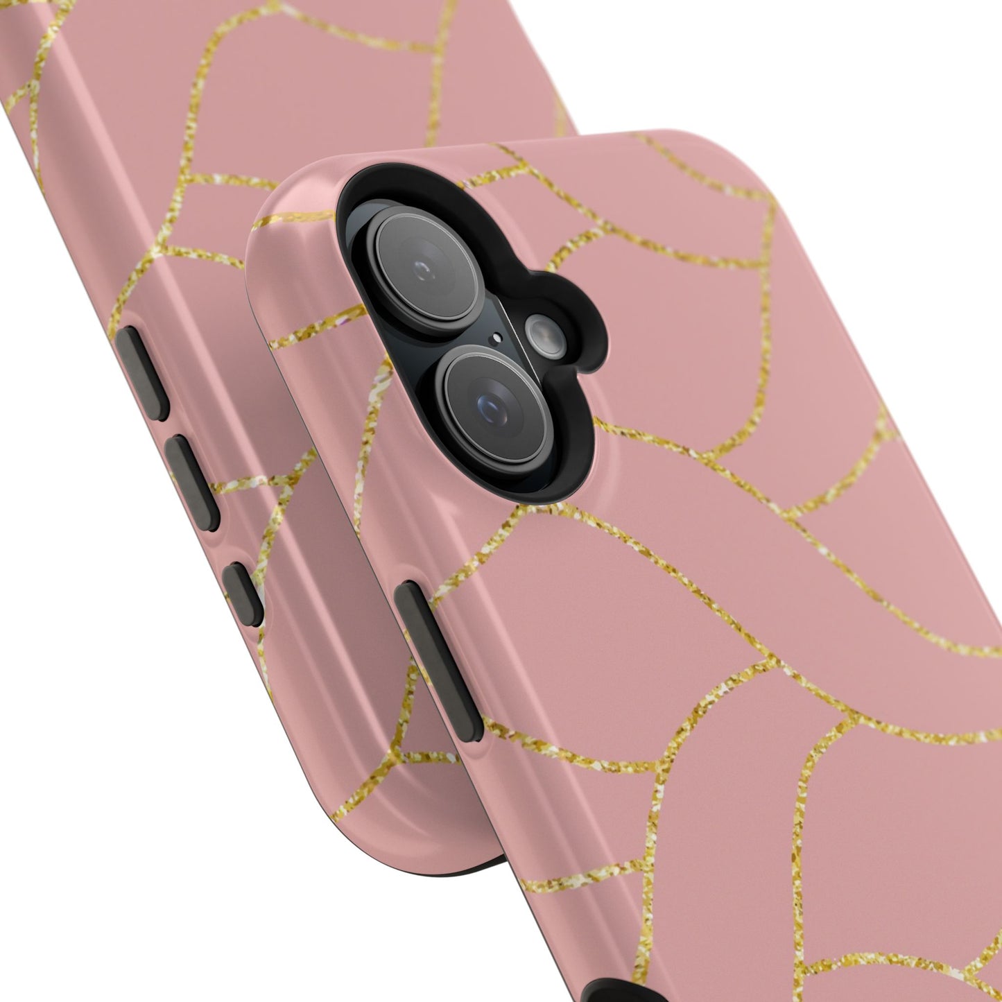 Pink and Gold Geometric Design - Iphone Magnetic Tough Case