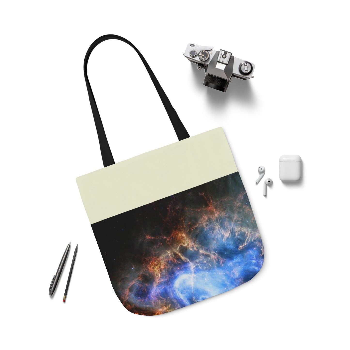 Crab Nebula Canvas Tote Bag, 3-Color Straps