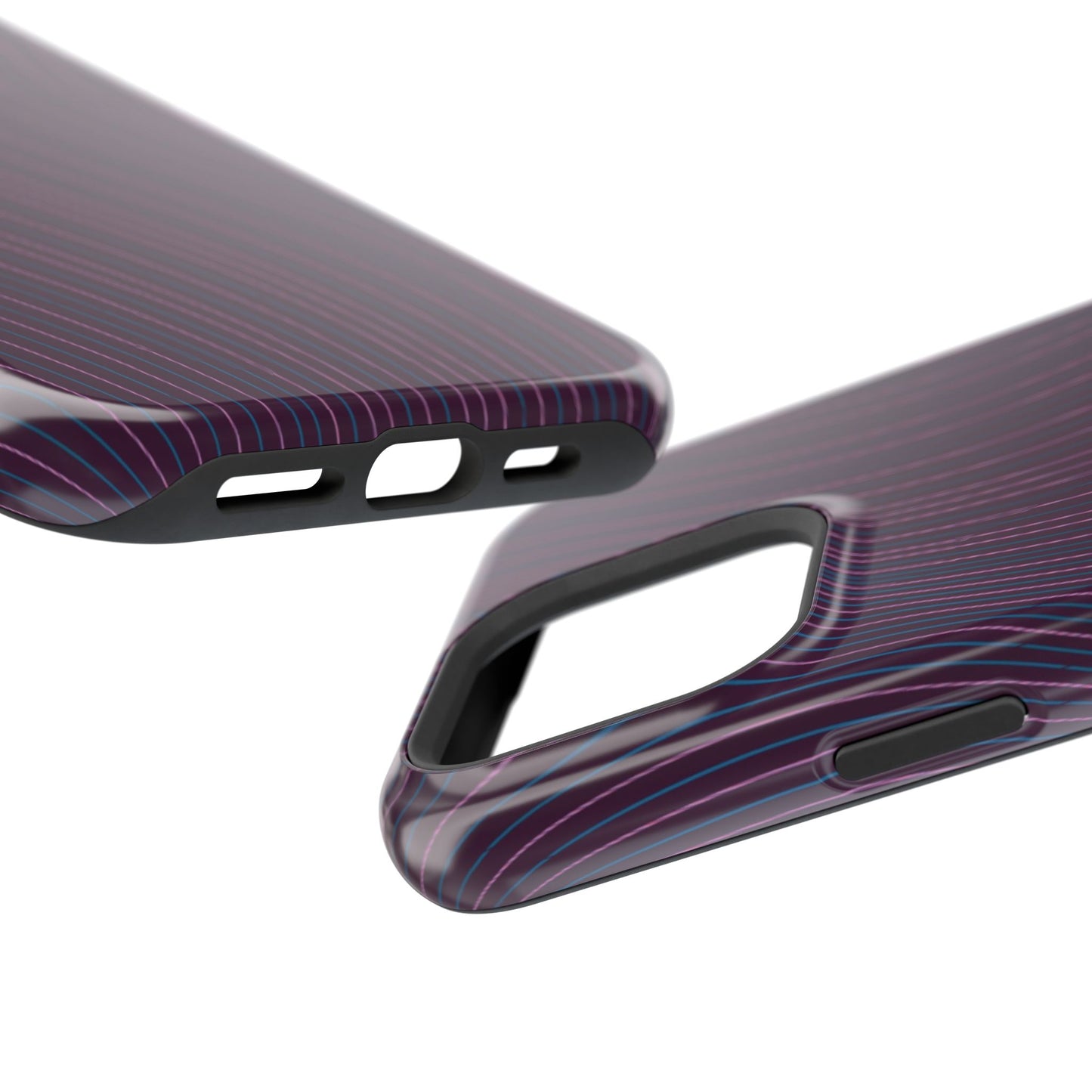 Purple Line Pattern Design - Iphone Magnetic Tough Case