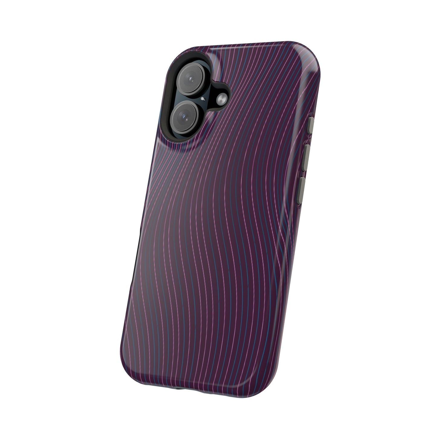 Purple Line Pattern Design - Iphone Magnetic Tough Case