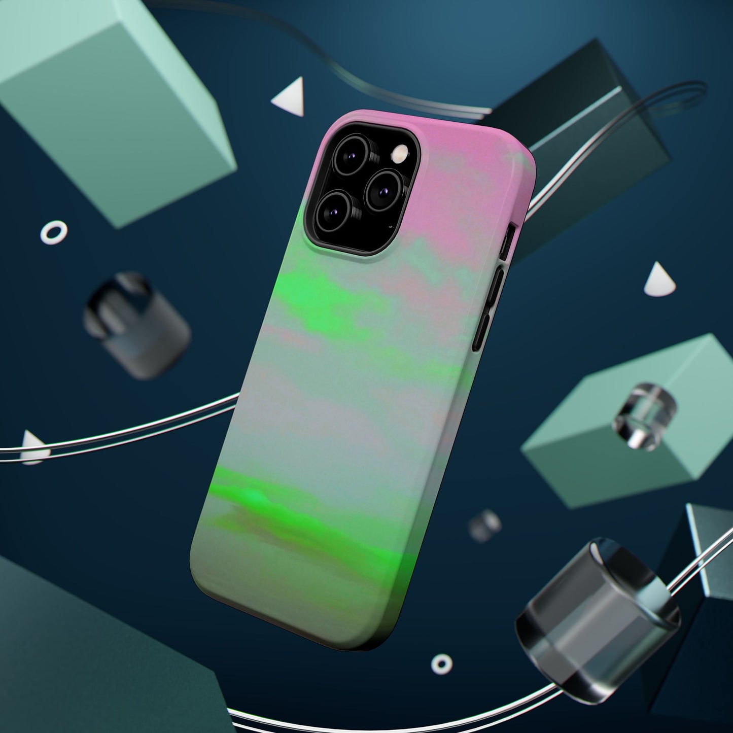 Green and pink sky Design - Iphone Magnetic Tough Case