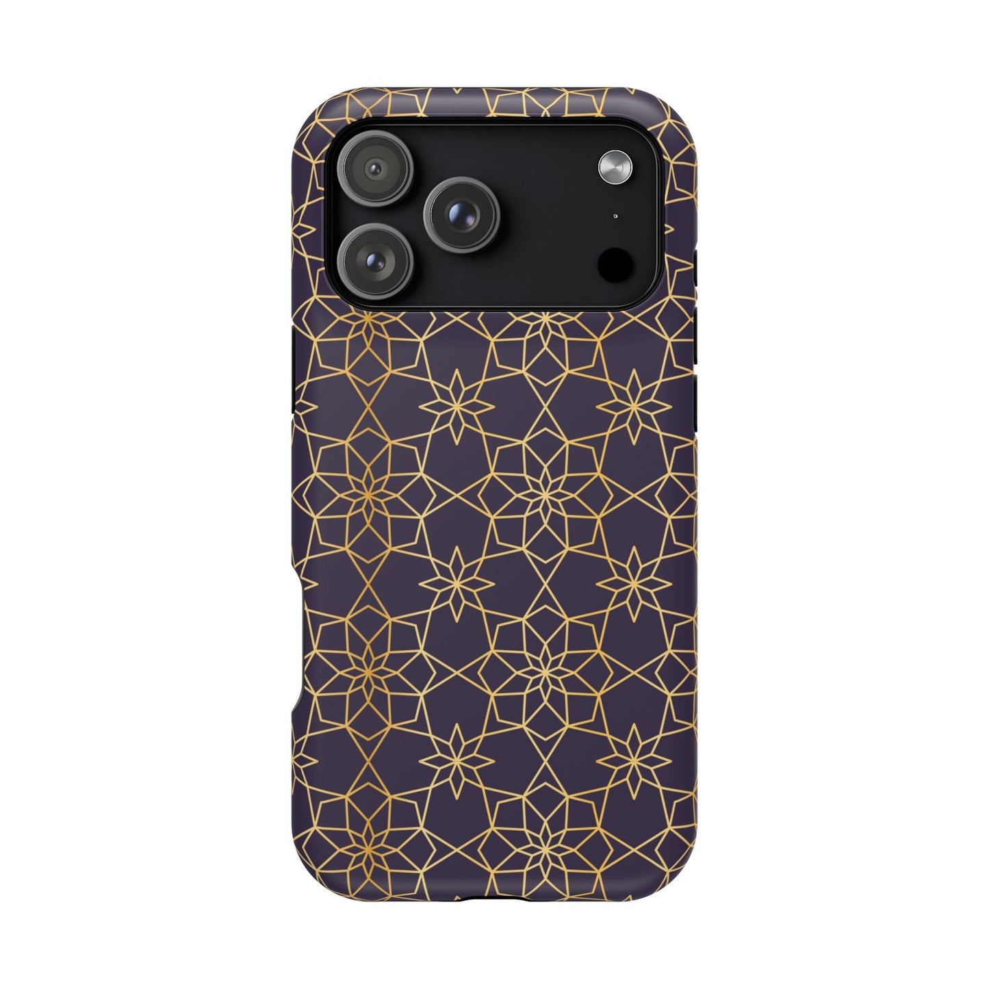 Gold and Purple Geometric Design Iphone Magnetic Tough Case