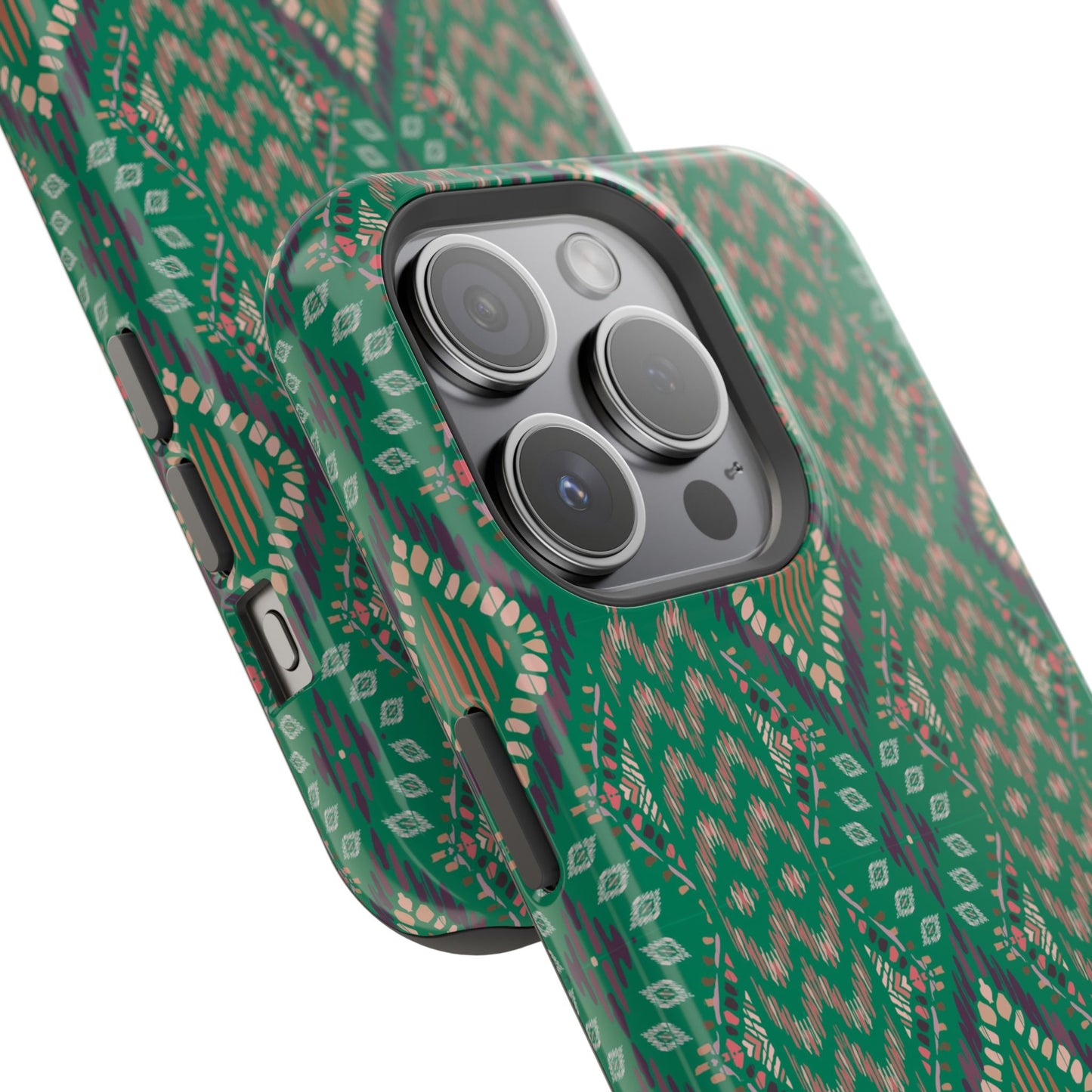 Emerald Green Geometric Design Iphone Magnetic Tough Case