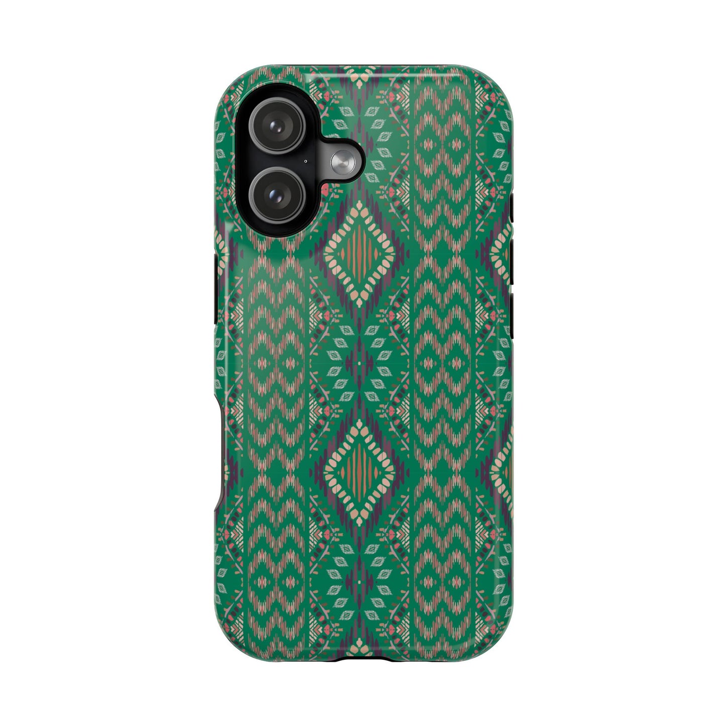 Emerald Green Geometric Design Iphone Magnetic Tough Case