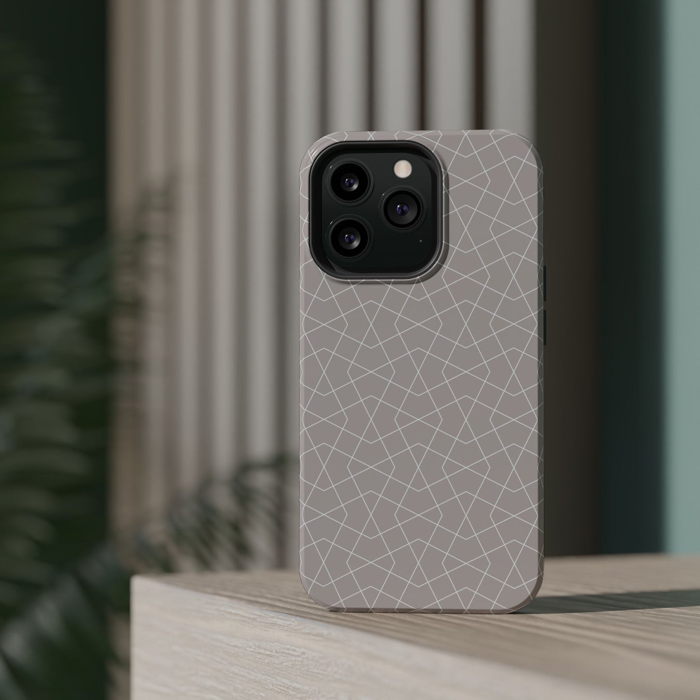 Beige and white geometric Design - Iphone Magnetic Tough Case