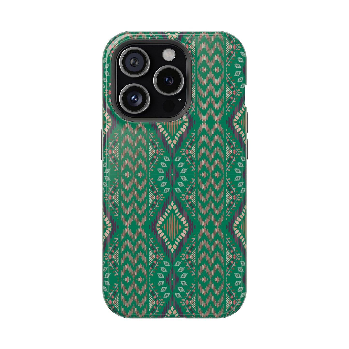 Emerald Green Geometric Design Iphone Magnetic Tough Case