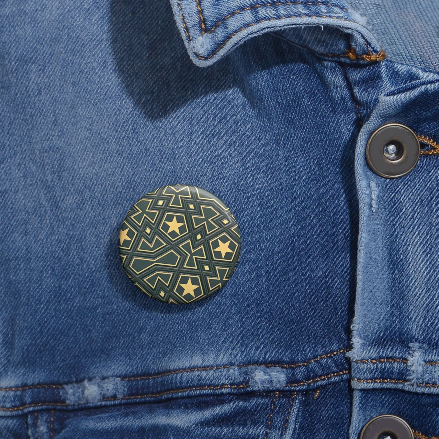 Masjid Al Haram Patterned Pin Buttons - Stylish, Unique Badges for Every Occasion