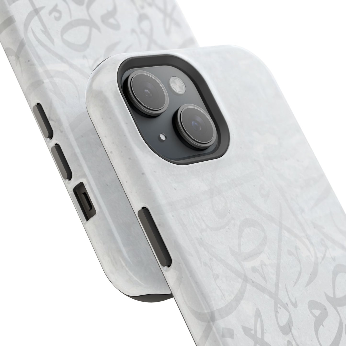 Arabic White and Grey Calligraphy Faded Design - Iphone Magnetic Tough Case