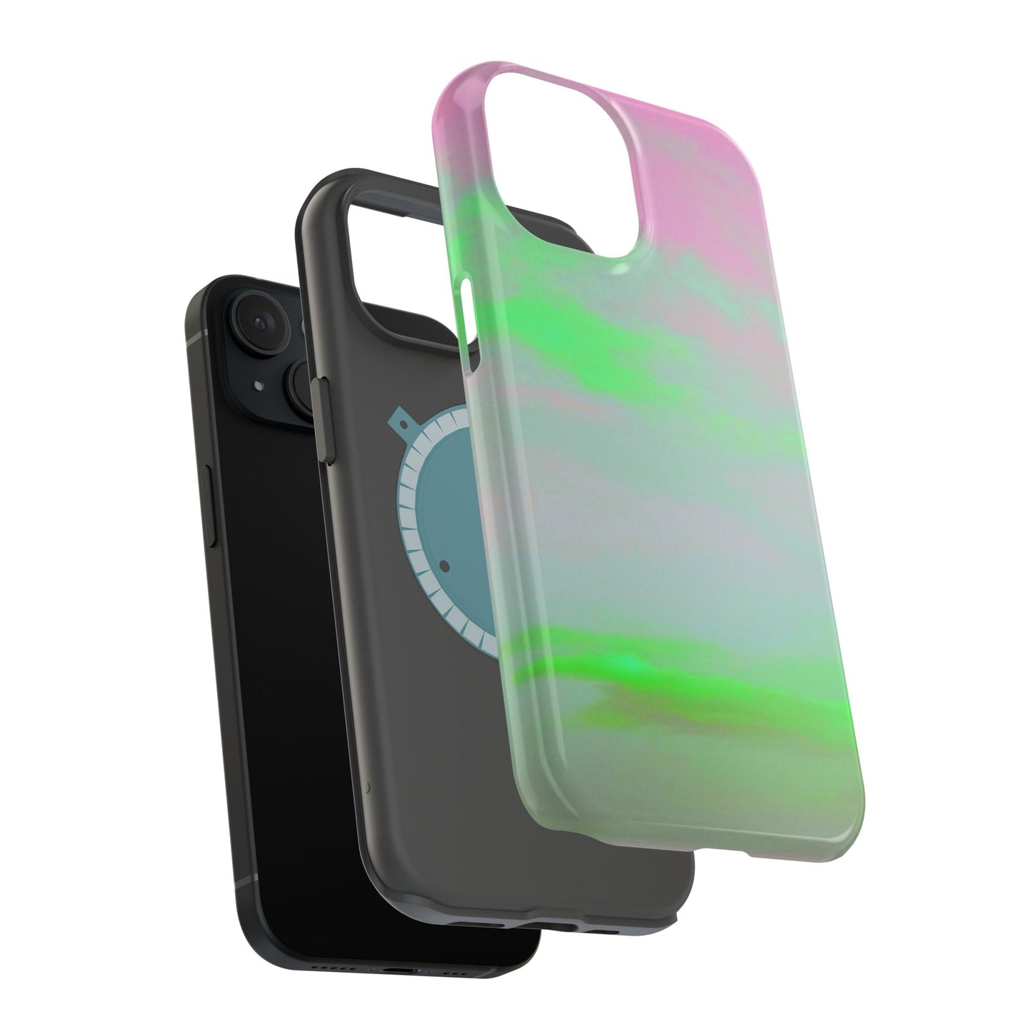 Green and pink sky Design - Iphone Magnetic Tough Case