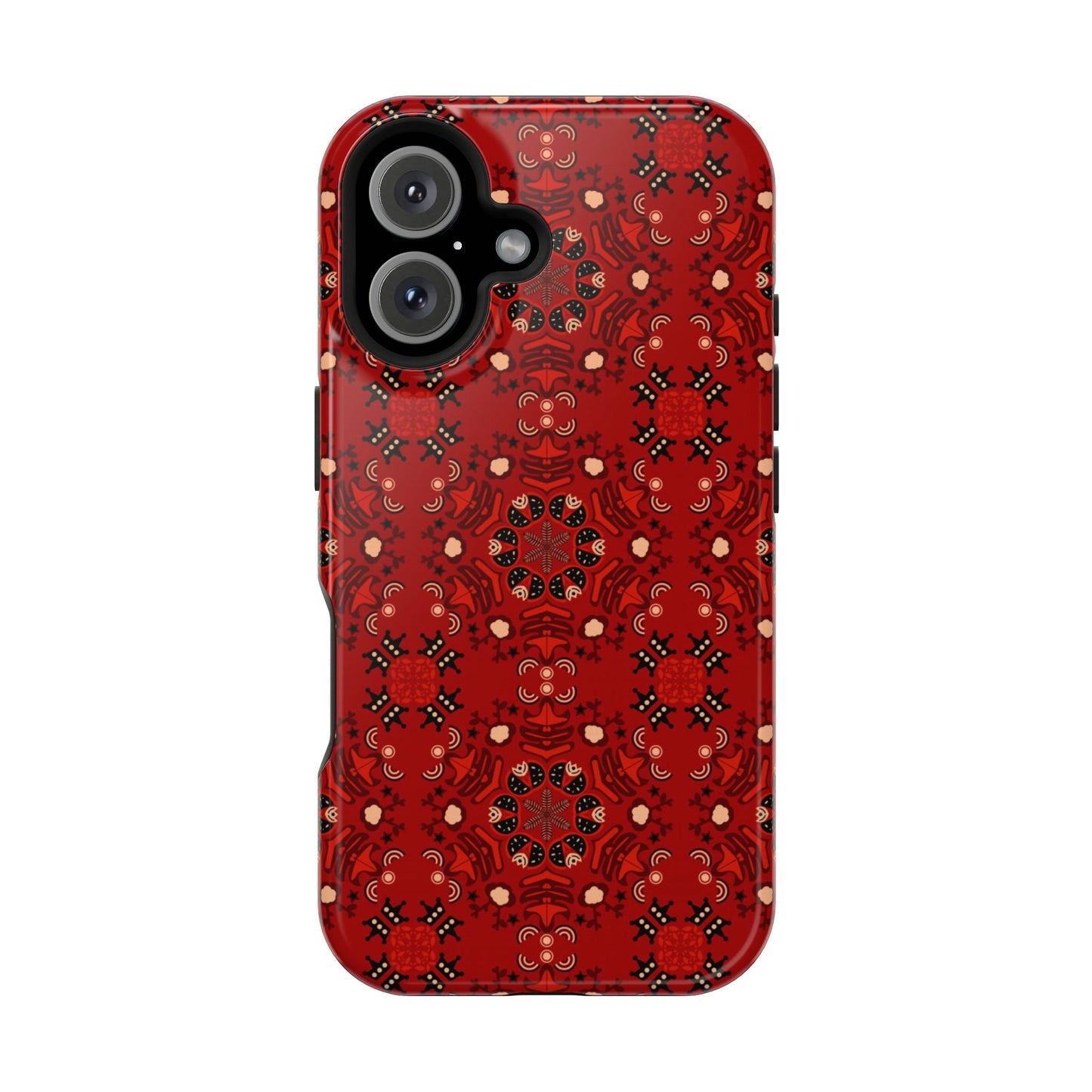 Red geometric Design - Iphone Magnetic Tough Case