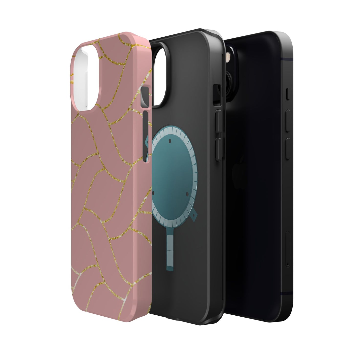 Pink and Gold Geometric Design - Iphone Magnetic Tough Case