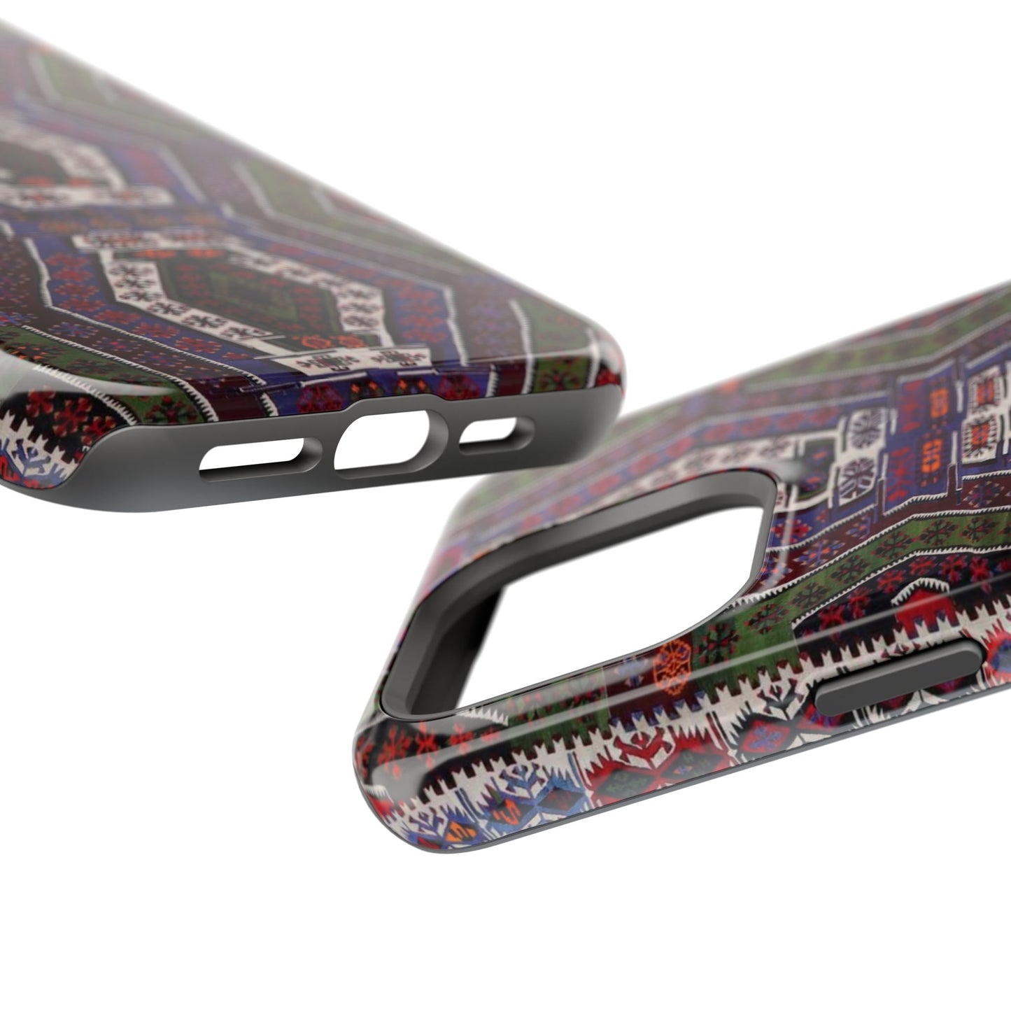 Purple and Green Geometric Design - Iphone Magnetic Tough Case