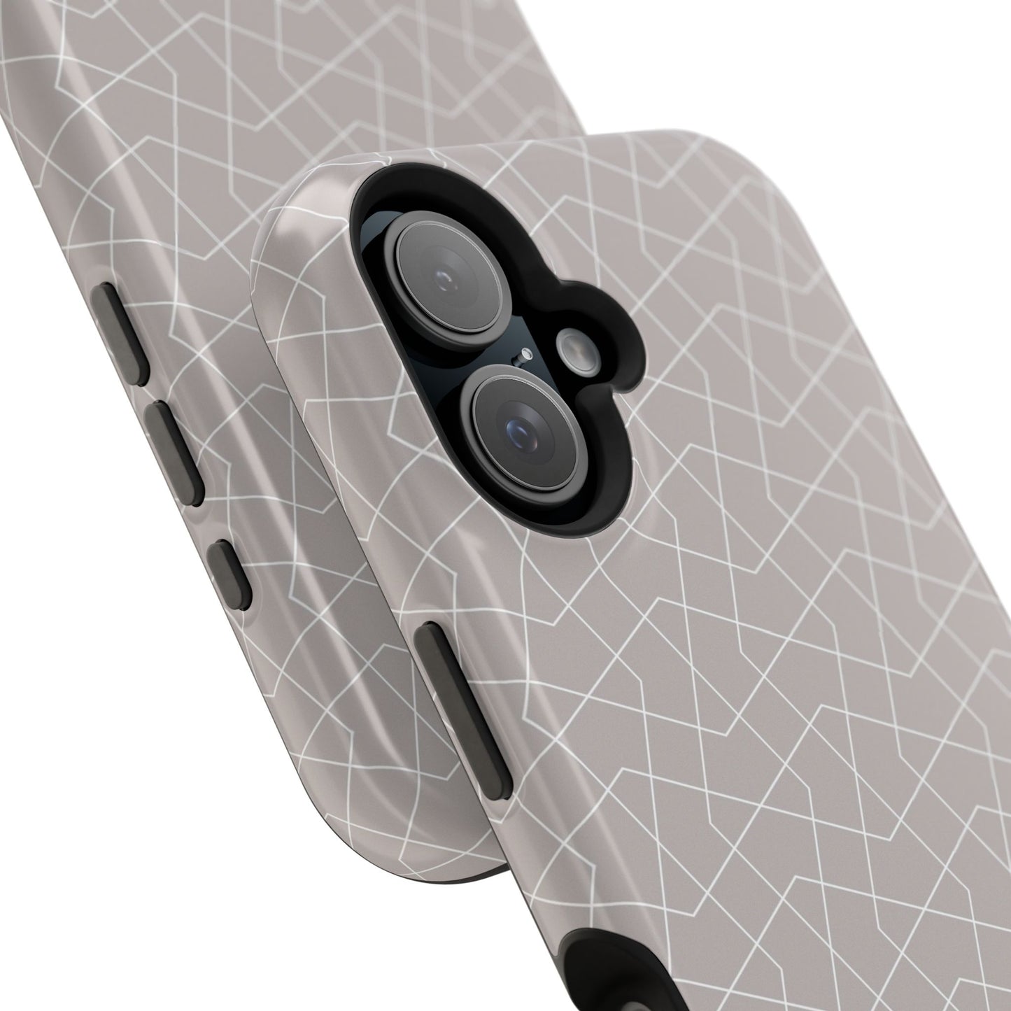 Beige and white geometric Design - Iphone Magnetic Tough Case