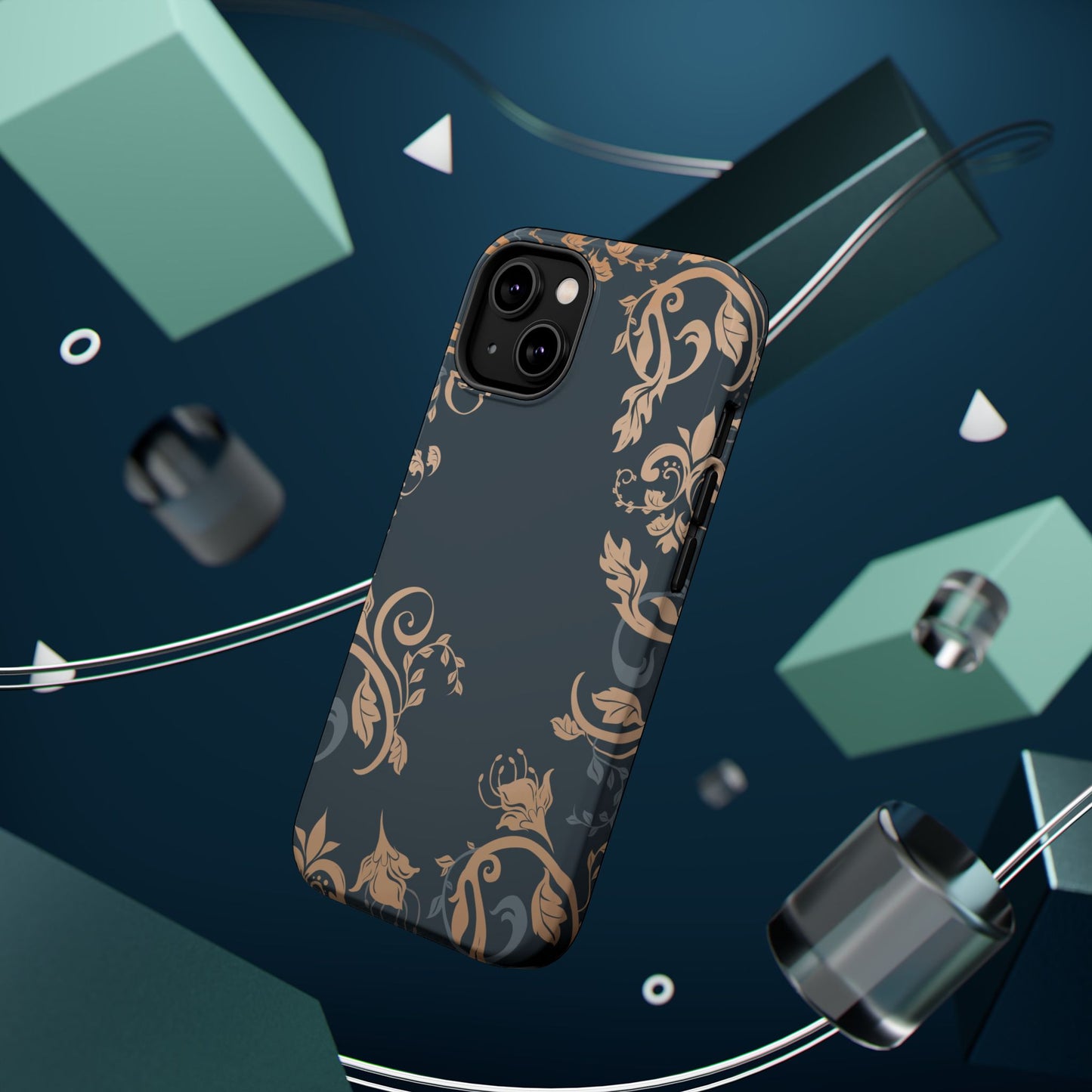 Gold flowers Iphone Magnetic Tough Cases