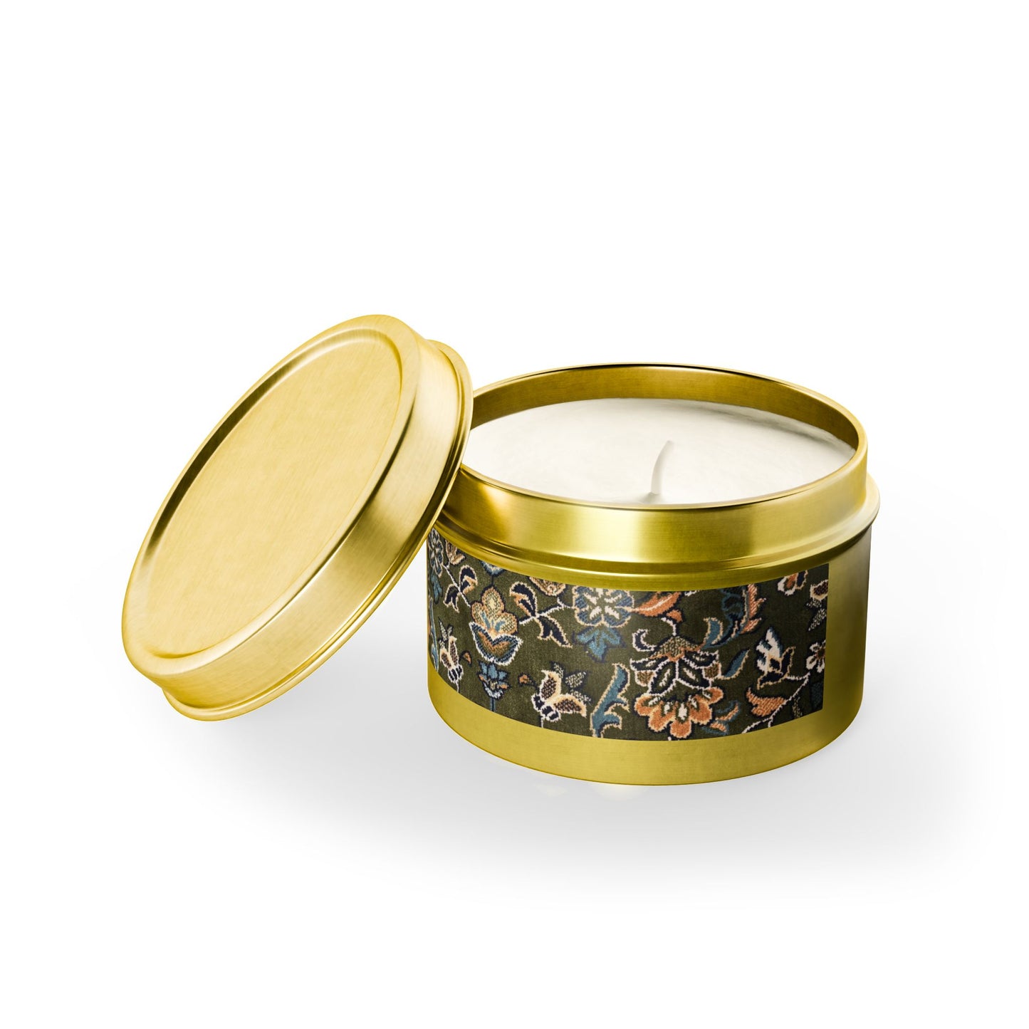 Rawdah Golden Tin Candles | Elegant Home Fragrance | Decorative Candle Gifts for All Occasions | Relaxing Aromatherapy