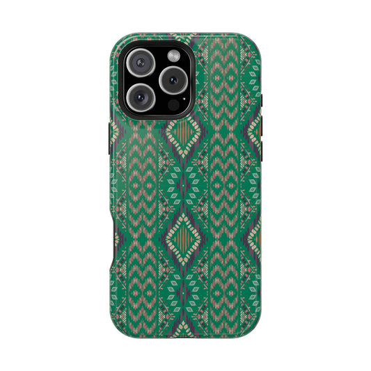 Emerald Green Geometric Design Iphone Magnetic Tough Case