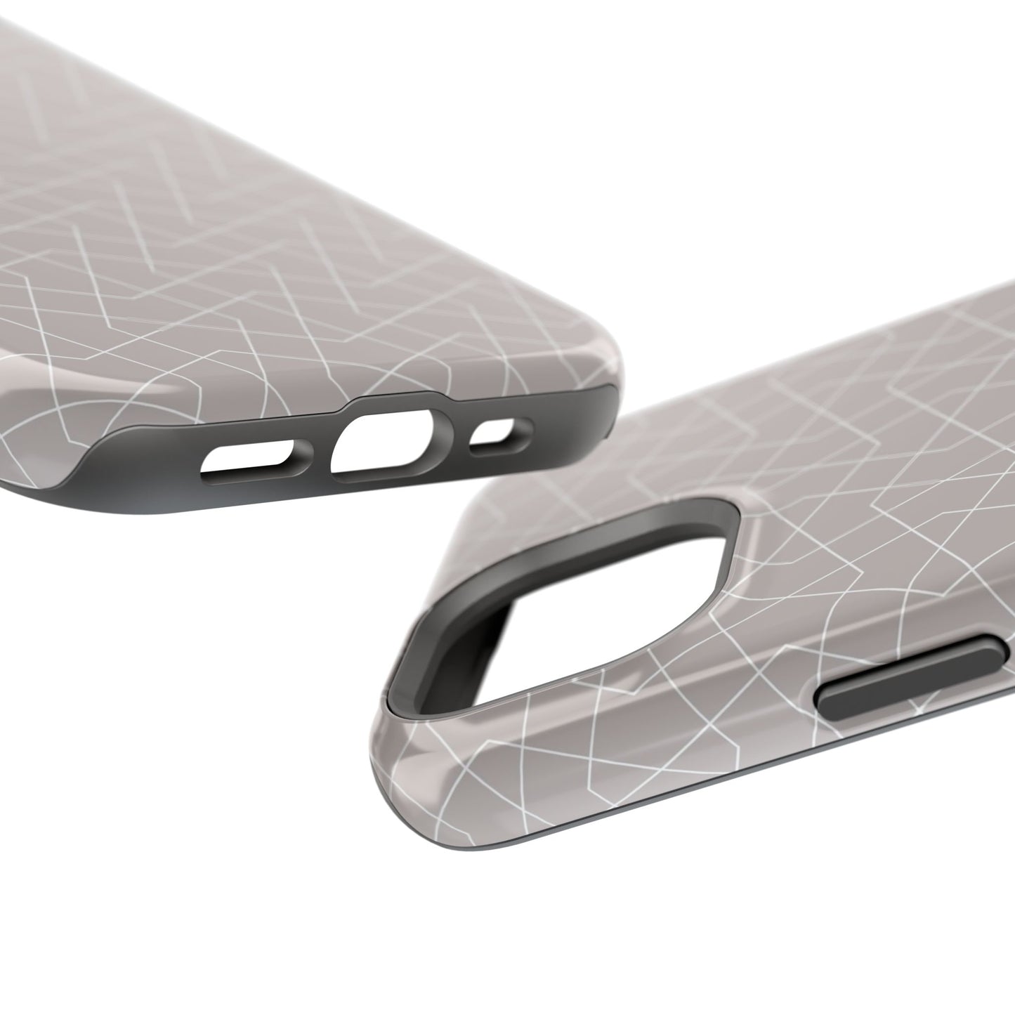 Beige and white geometric Design - Iphone Magnetic Tough Case