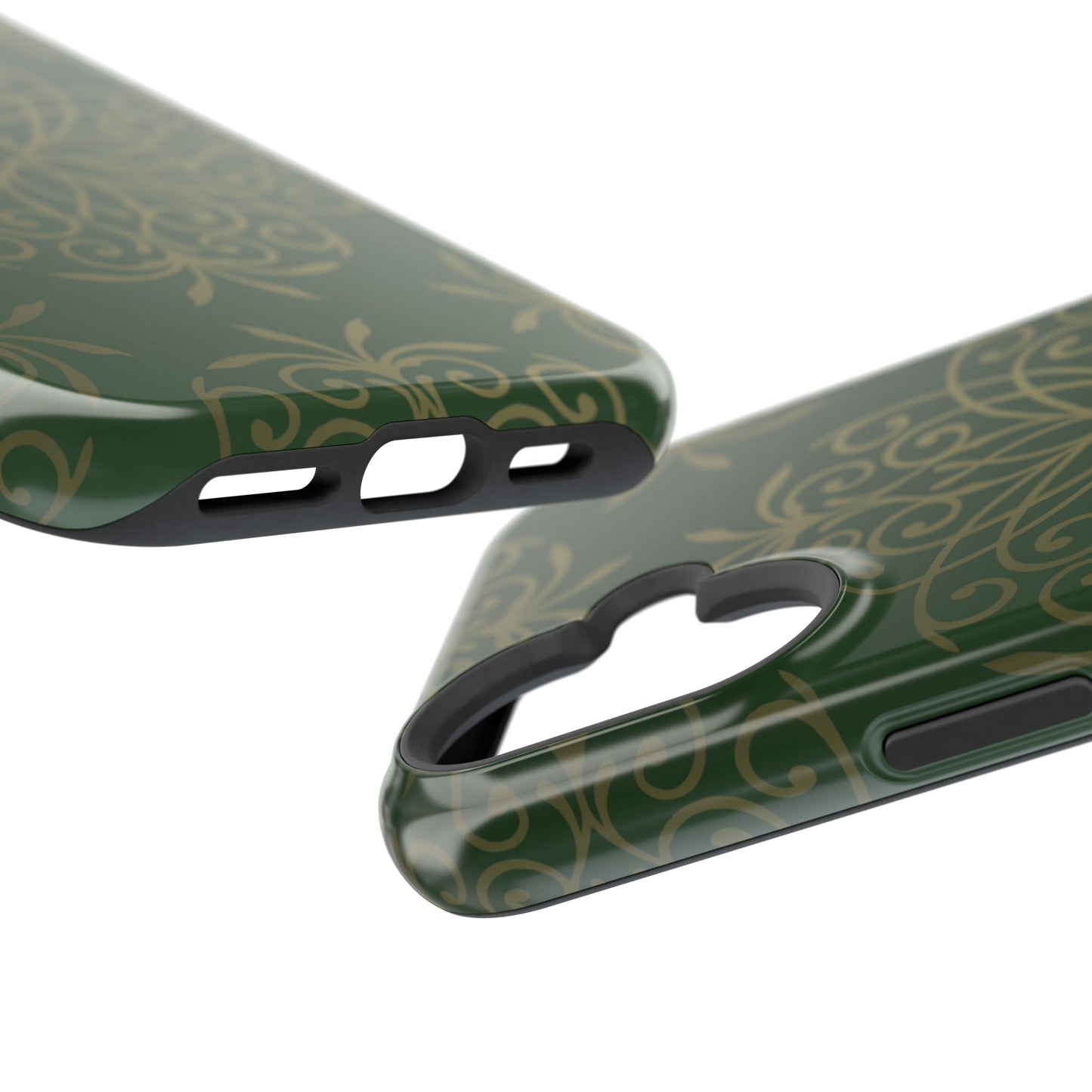 Gold and Green Flowery Design - Iphone Magnetic Tough Case