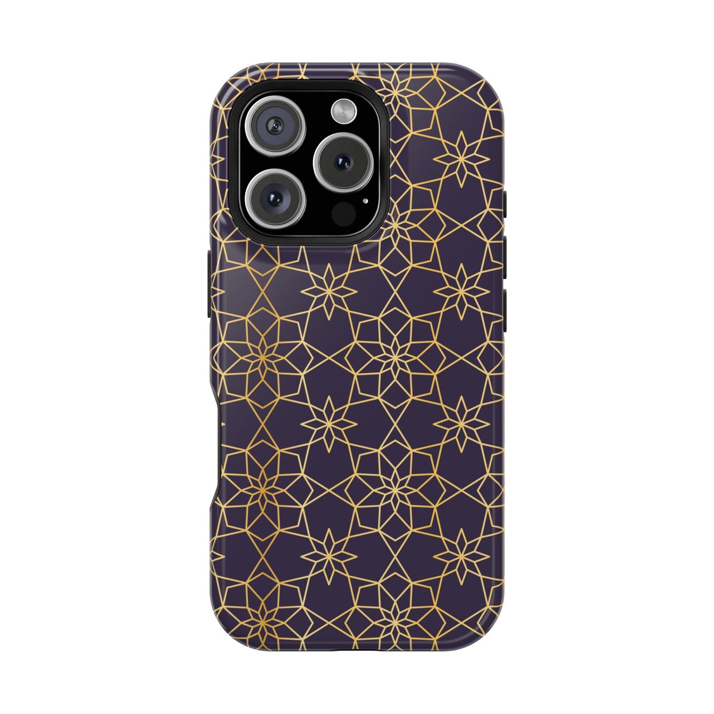 Gold and Purple Geometric Design Iphone Magnetic Tough Case