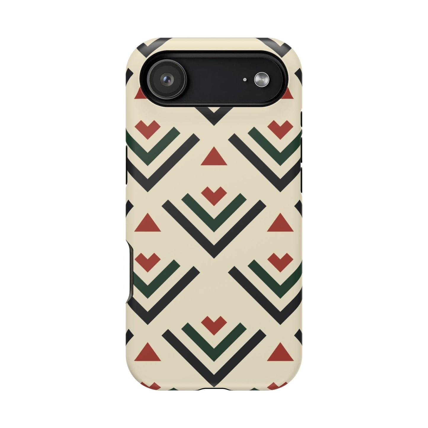 Red Black Green Geometric Design Iphone Magnetic Tough Case