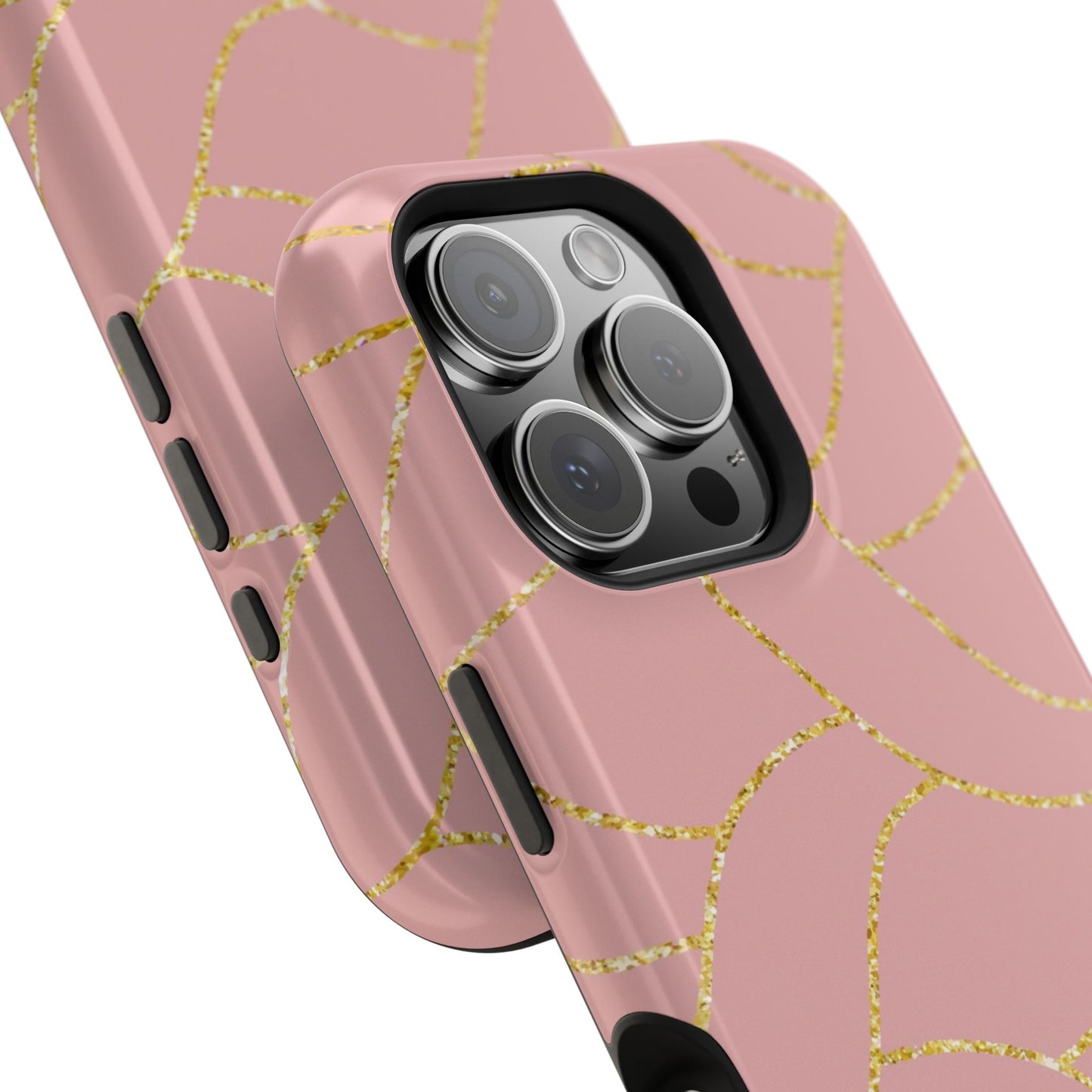 Pink and Gold Geometric Design - Iphone Magnetic Tough Case