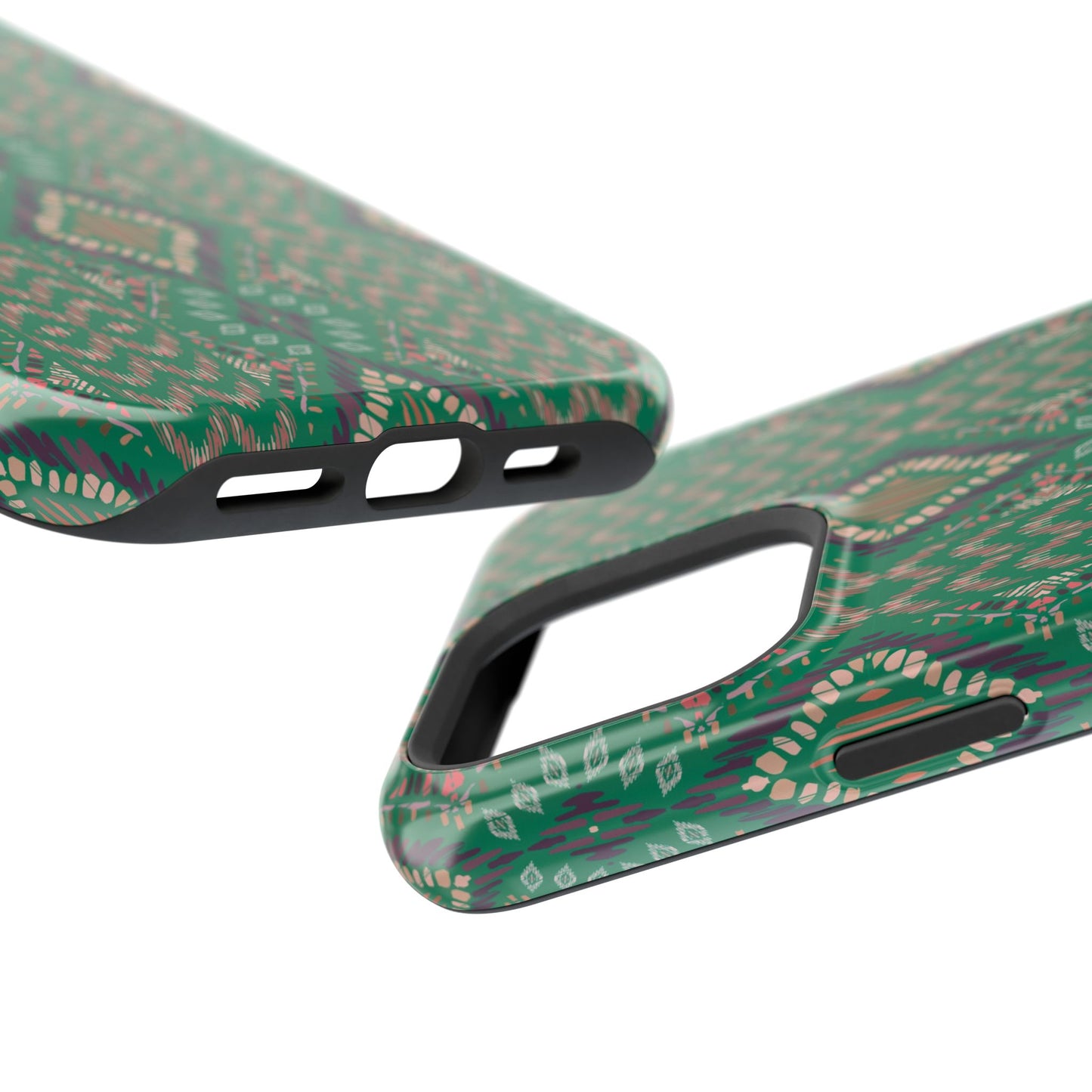 Emerald Green Geometric Design Iphone Magnetic Tough Case