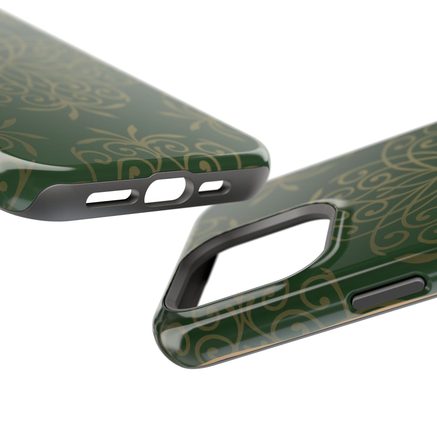 Gold and Green Flowery Design - Iphone Magnetic Tough Case