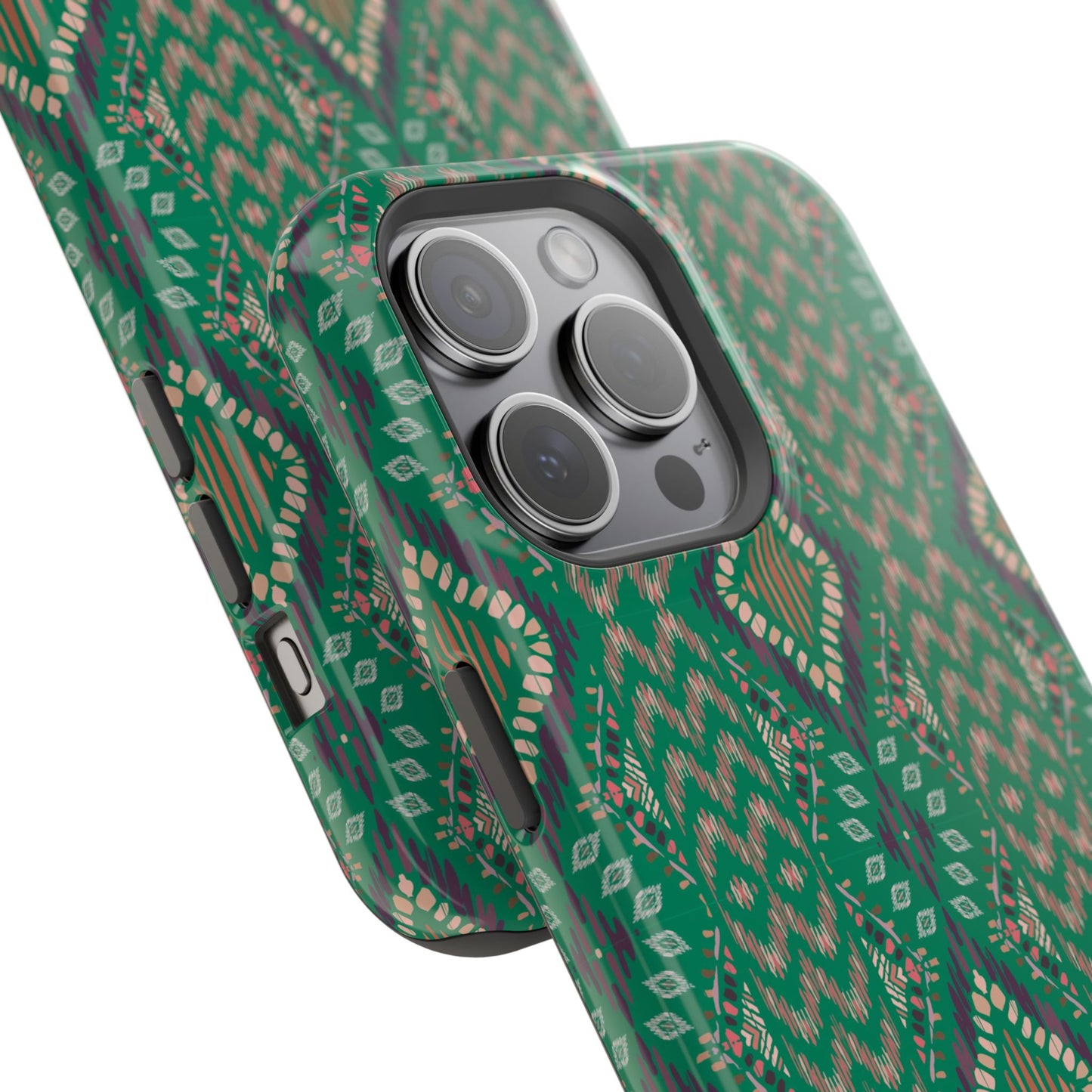 Emerald Green Geometric Design Iphone Magnetic Tough Case