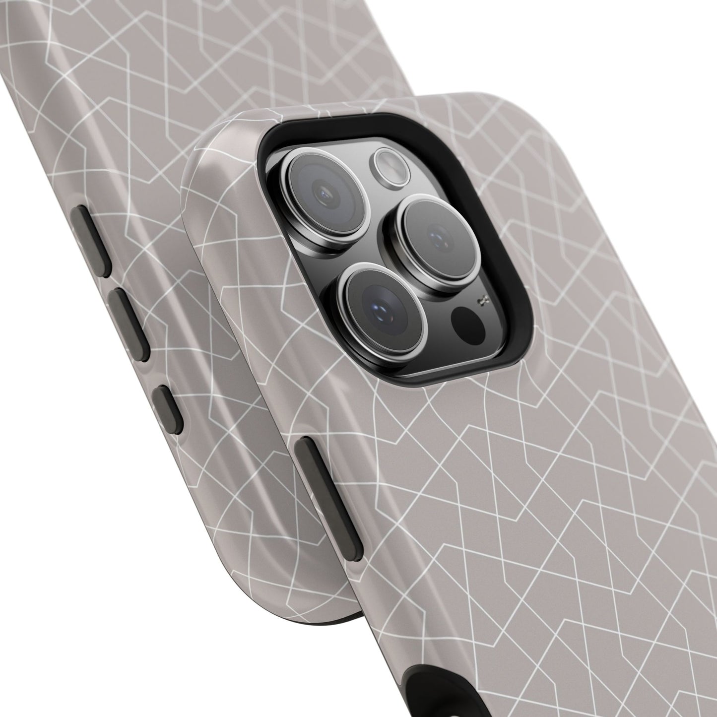 Beige and white geometric Design - Iphone Magnetic Tough Case