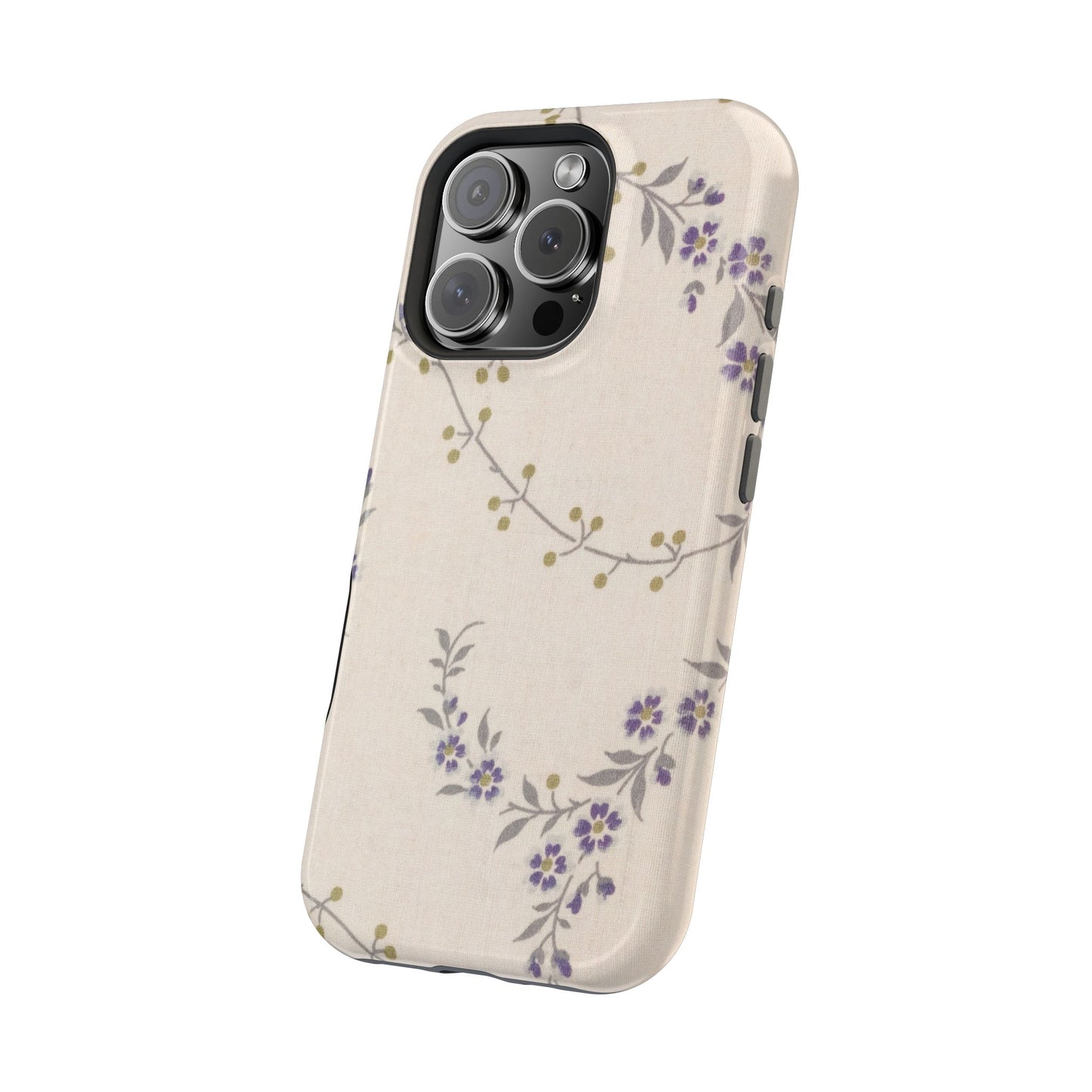 Purple Floral Design - Iphone Magnetic Tough Case