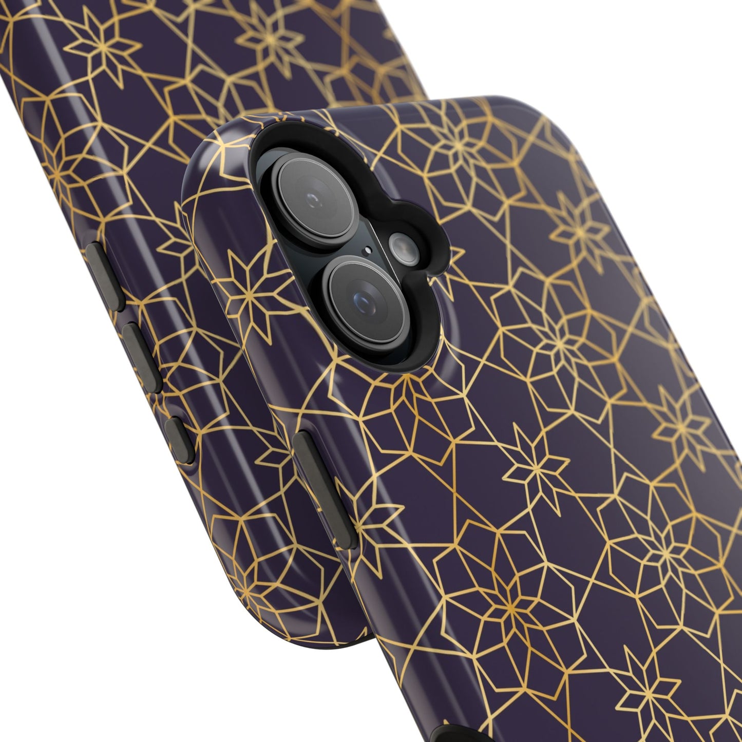 Gold and Purple Geometric Design Iphone Magnetic Tough Case