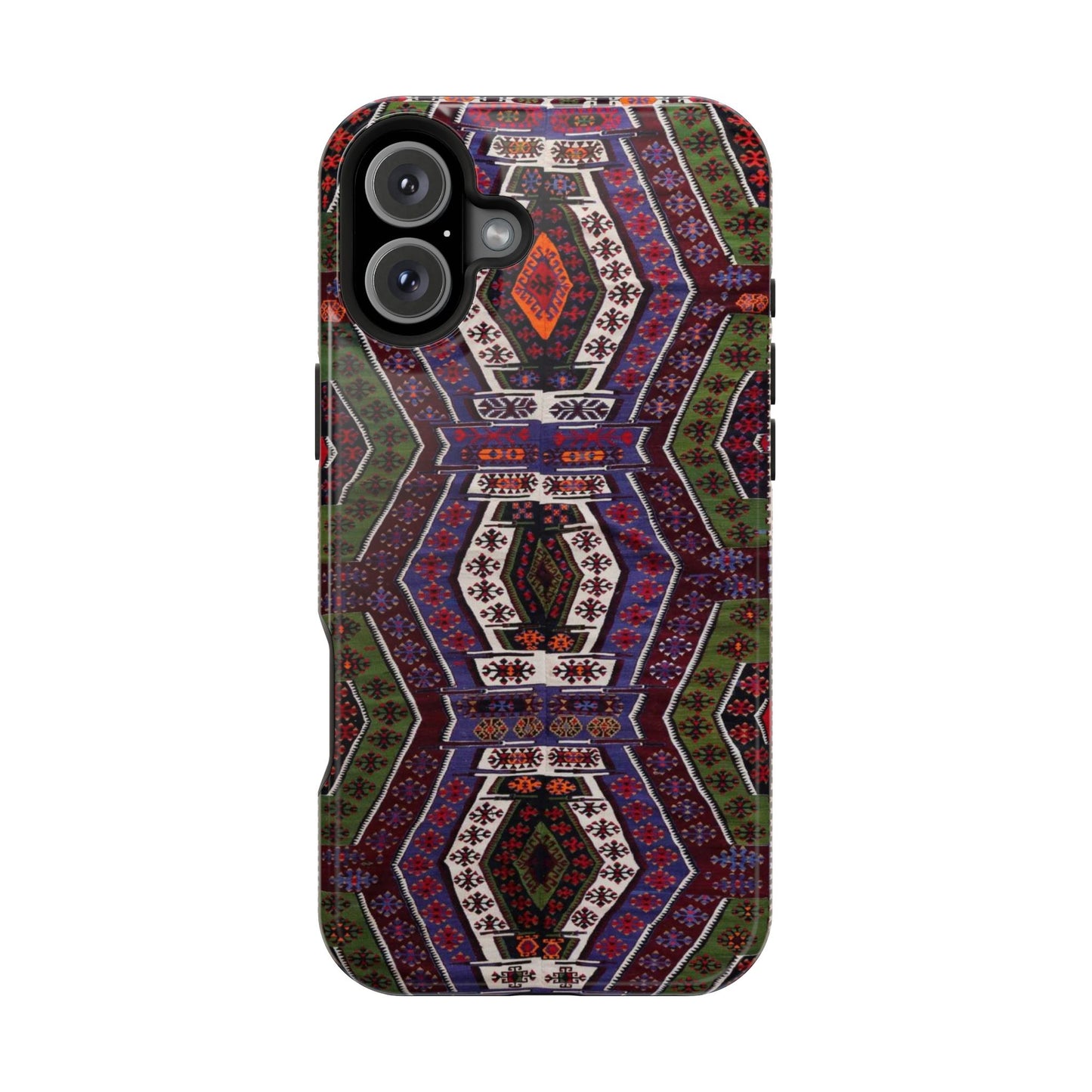 Purple and Green Geometric Design - Iphone Magnetic Tough Case