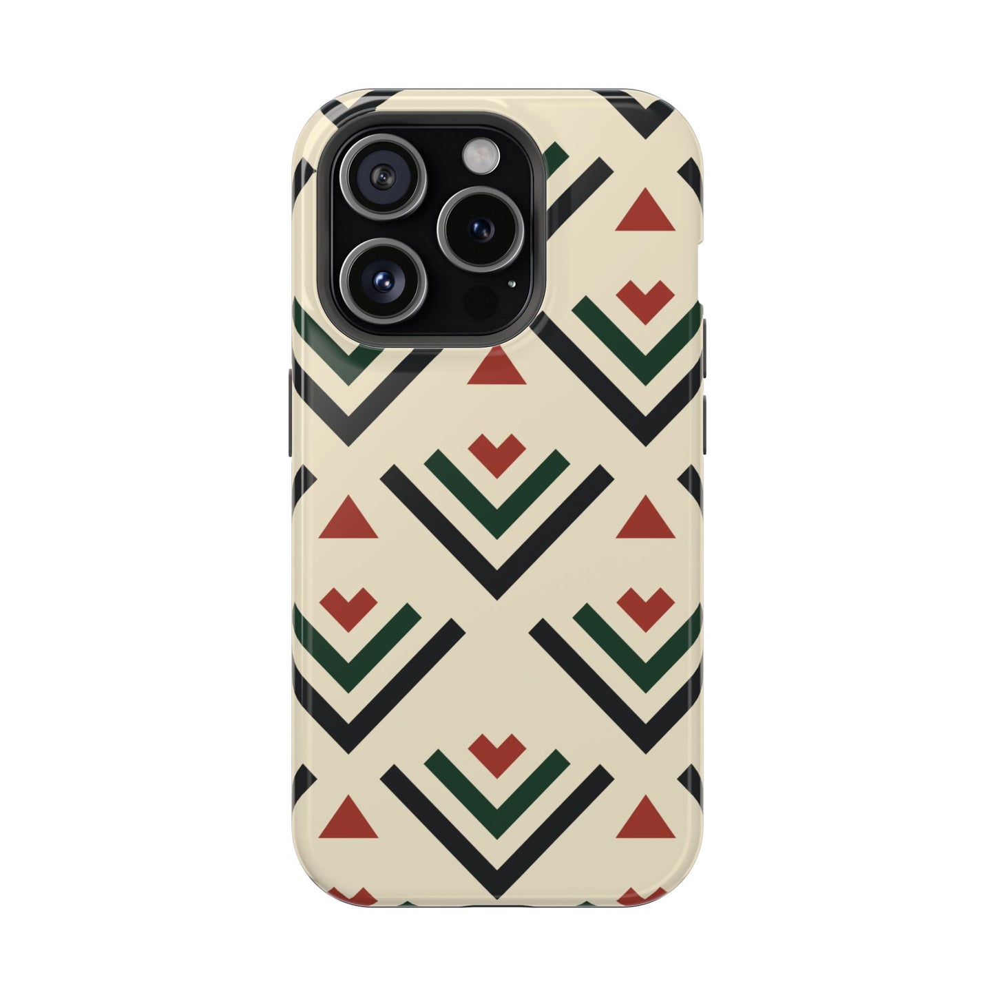 Red Black Green Geometric Design Iphone Magnetic Tough Case